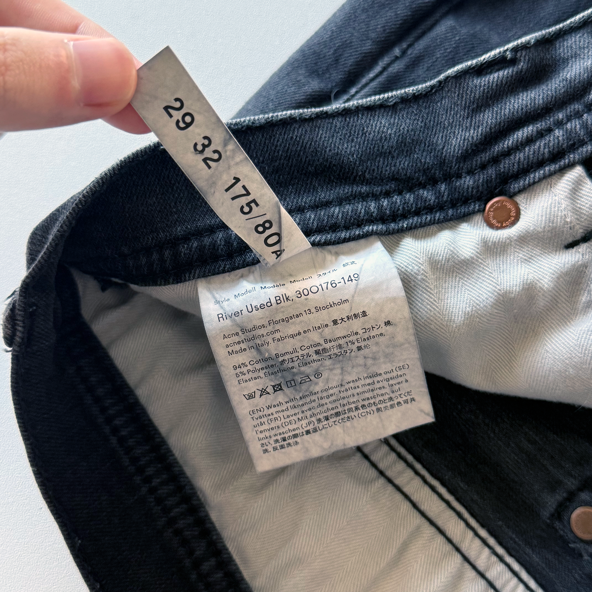 Acne Studios River Used Black Denim Jeans