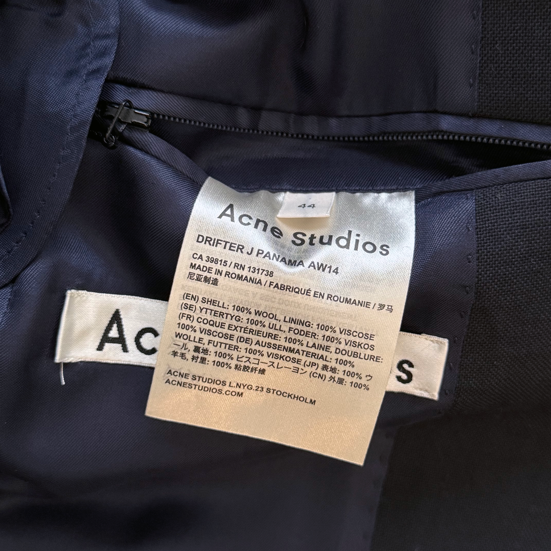 Acne Studios AW14 Drifter J Panama Wool Blazer