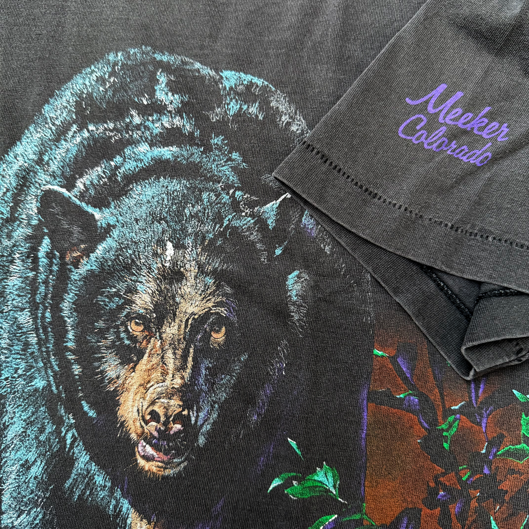 Vintage 1990s Habitat Black Bear AOP Tee