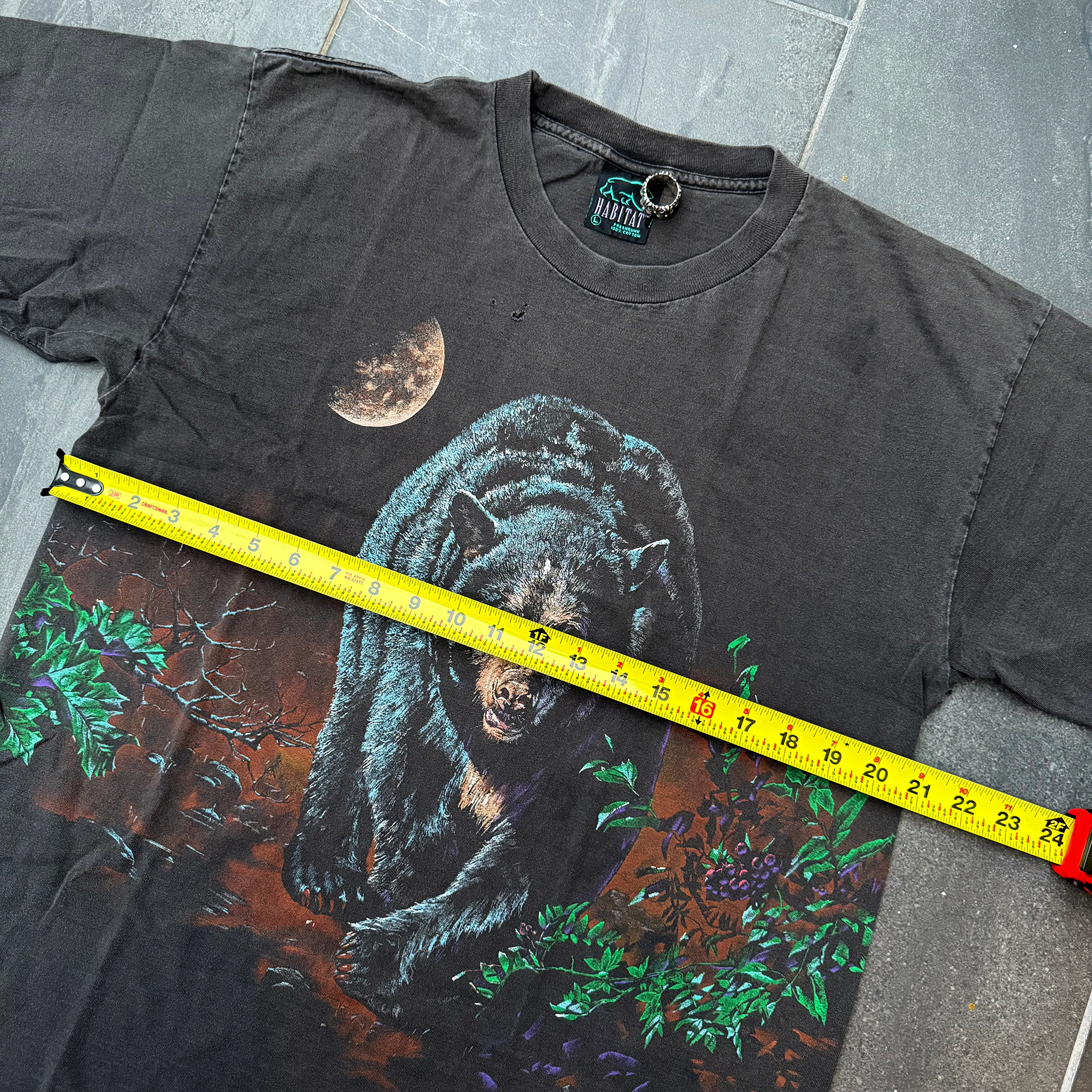 Vintage 1990s Habitat Black Bear AOP Tee