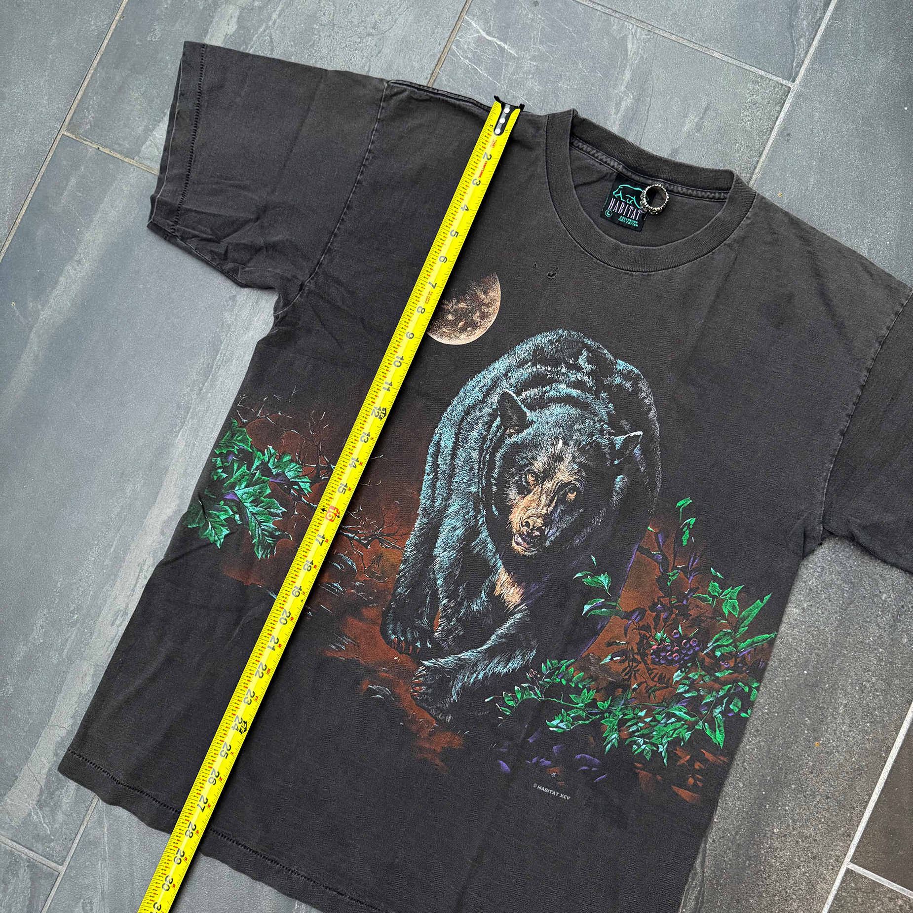 Vintage 1990s Habitat Black Bear AOP Tee