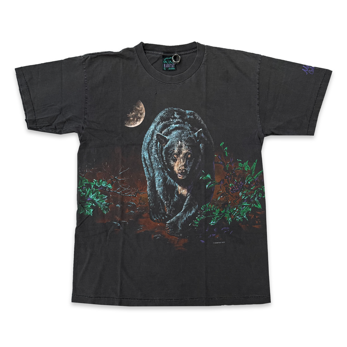 Vintage 1990s Habitat Black Bear AOP Tee