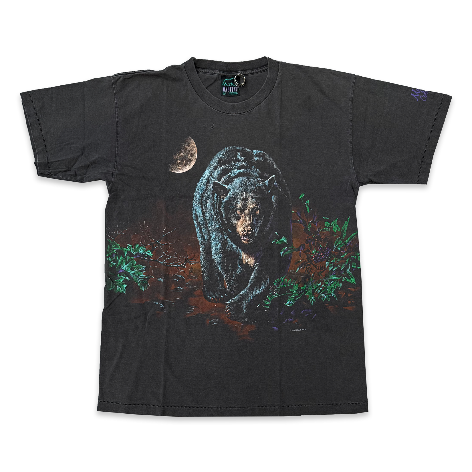 Vintage 1990s Habitat Black Bear AOP Tee