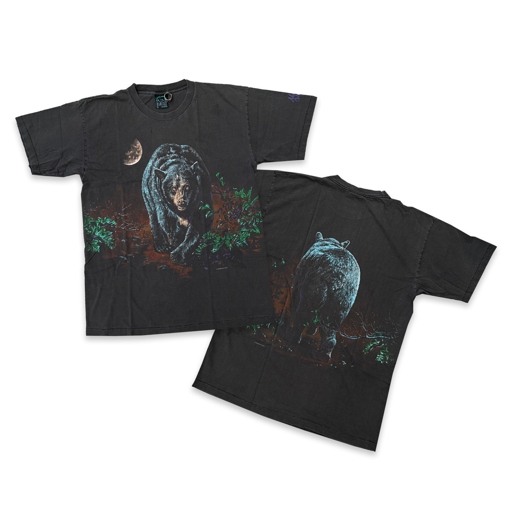 Vintage 1990s Habitat Black Bear AOP Tee
