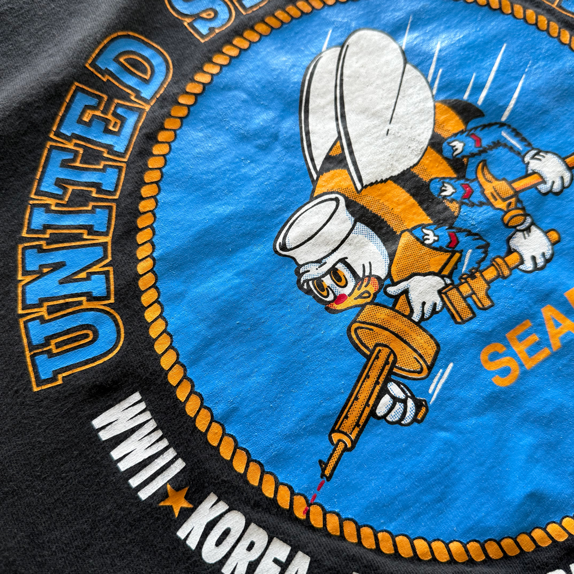 Vintage 1992 USA Navy Seabees Military Tee