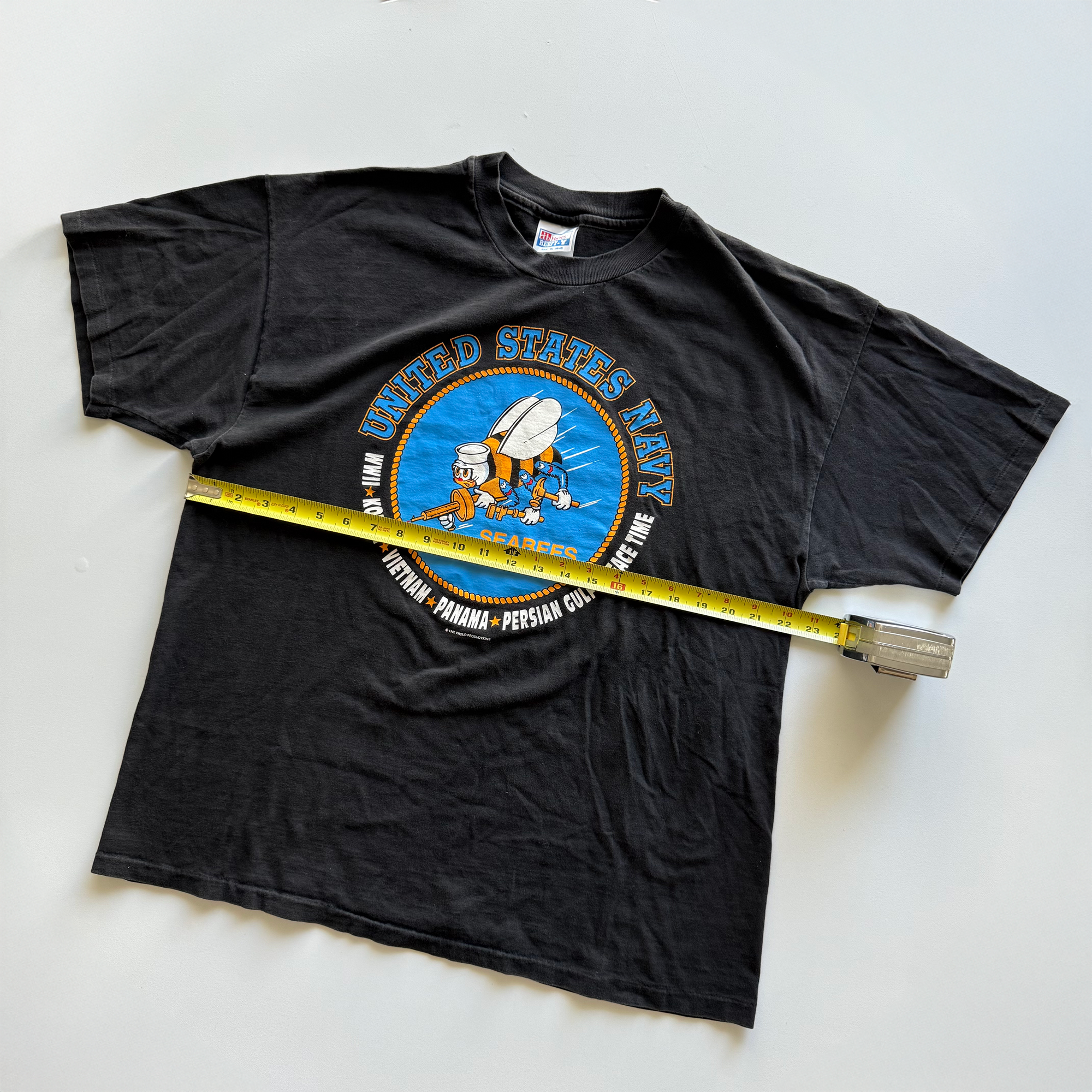Vintage 1992 USA Navy Seabees Military Tee