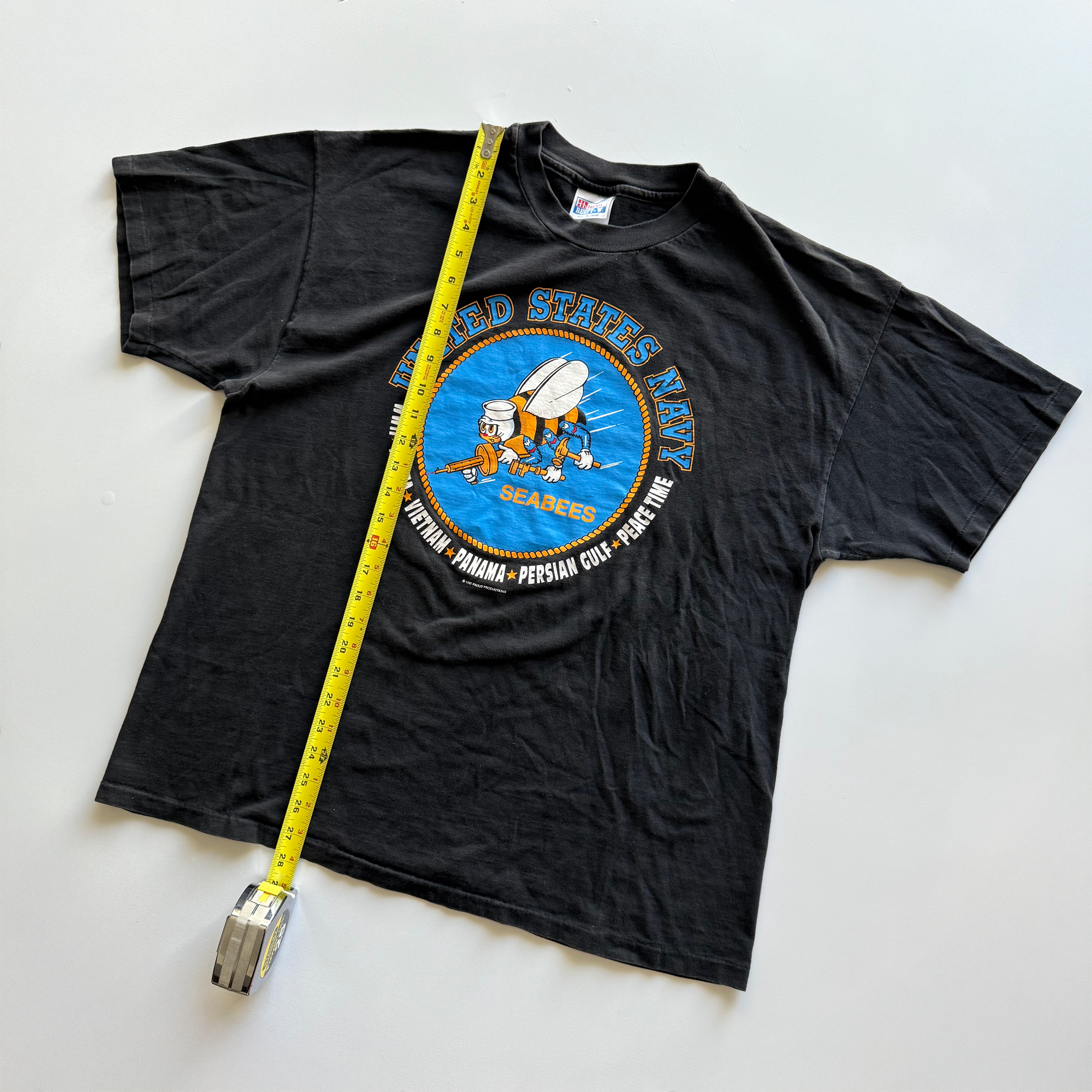 Vintage 1992 USA Navy Seabees Military Tee