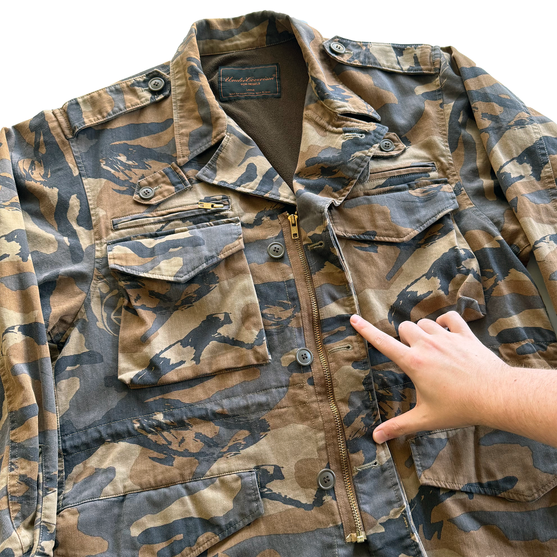 Undercover AW03 Paper Doll Bush Laden Camo Tactical Field Jacket