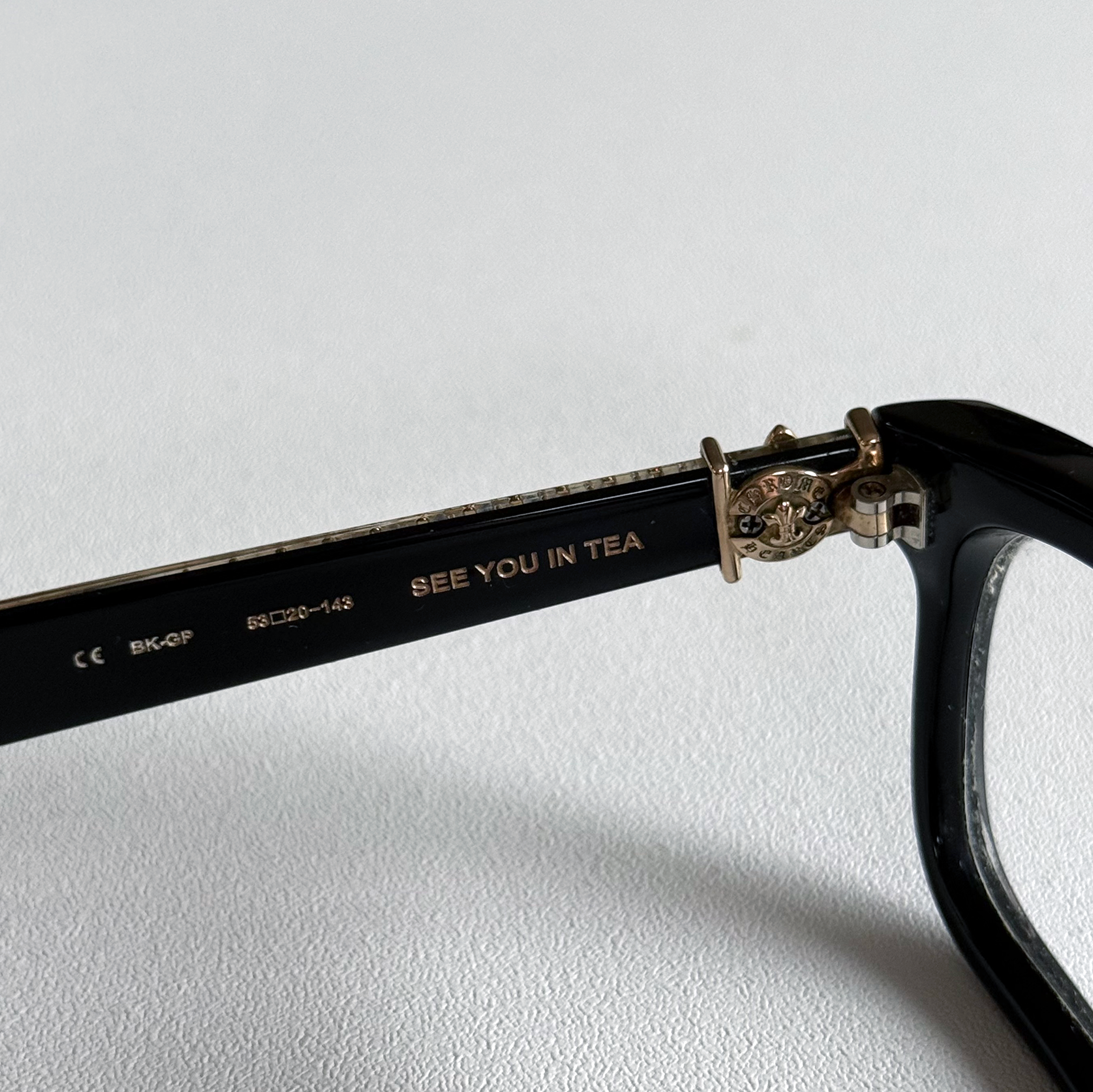 Chrome Hearts "See You In Tea" Glasses Black/Gold