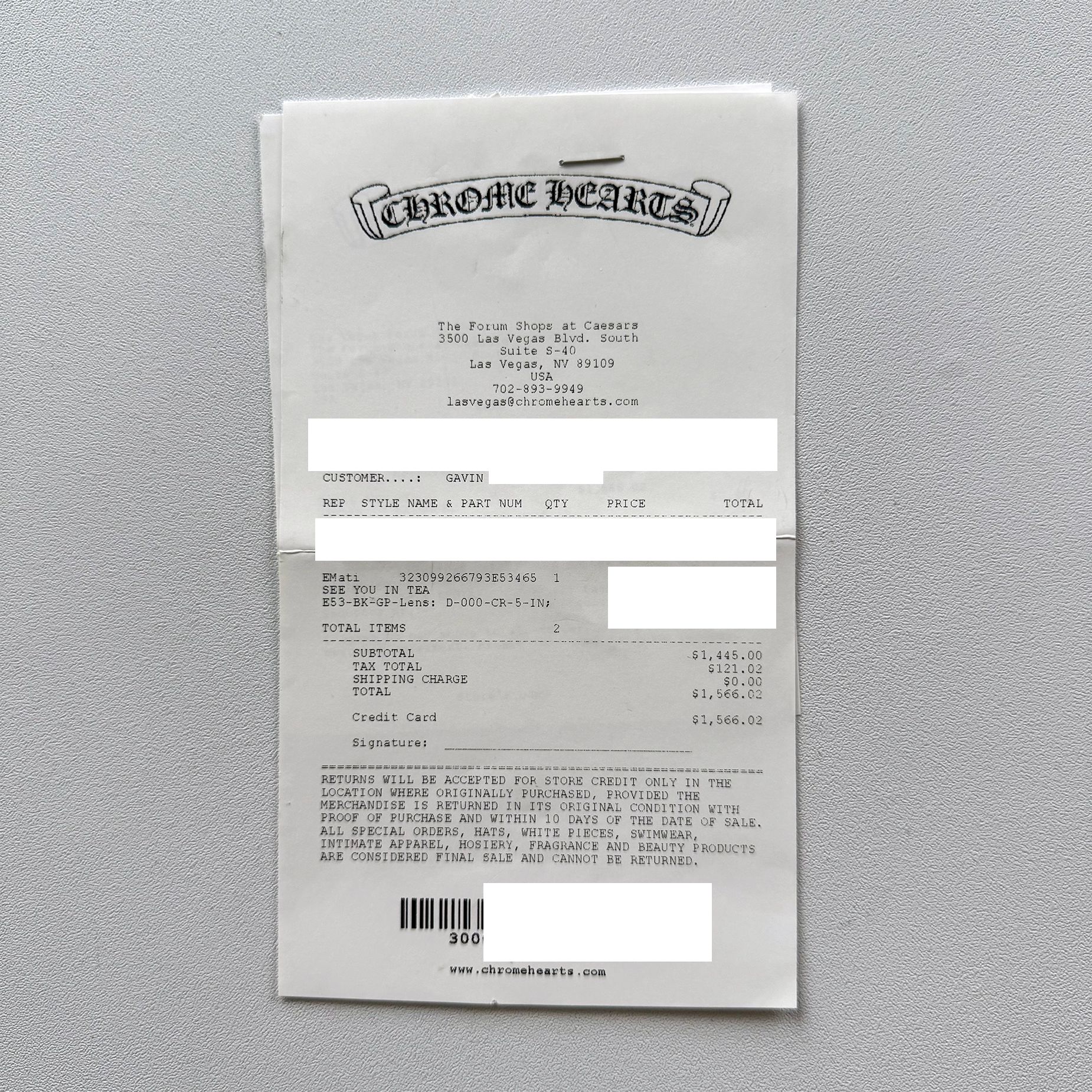 Chrome Hearts "See You In Tea" Glasses Black/Gold