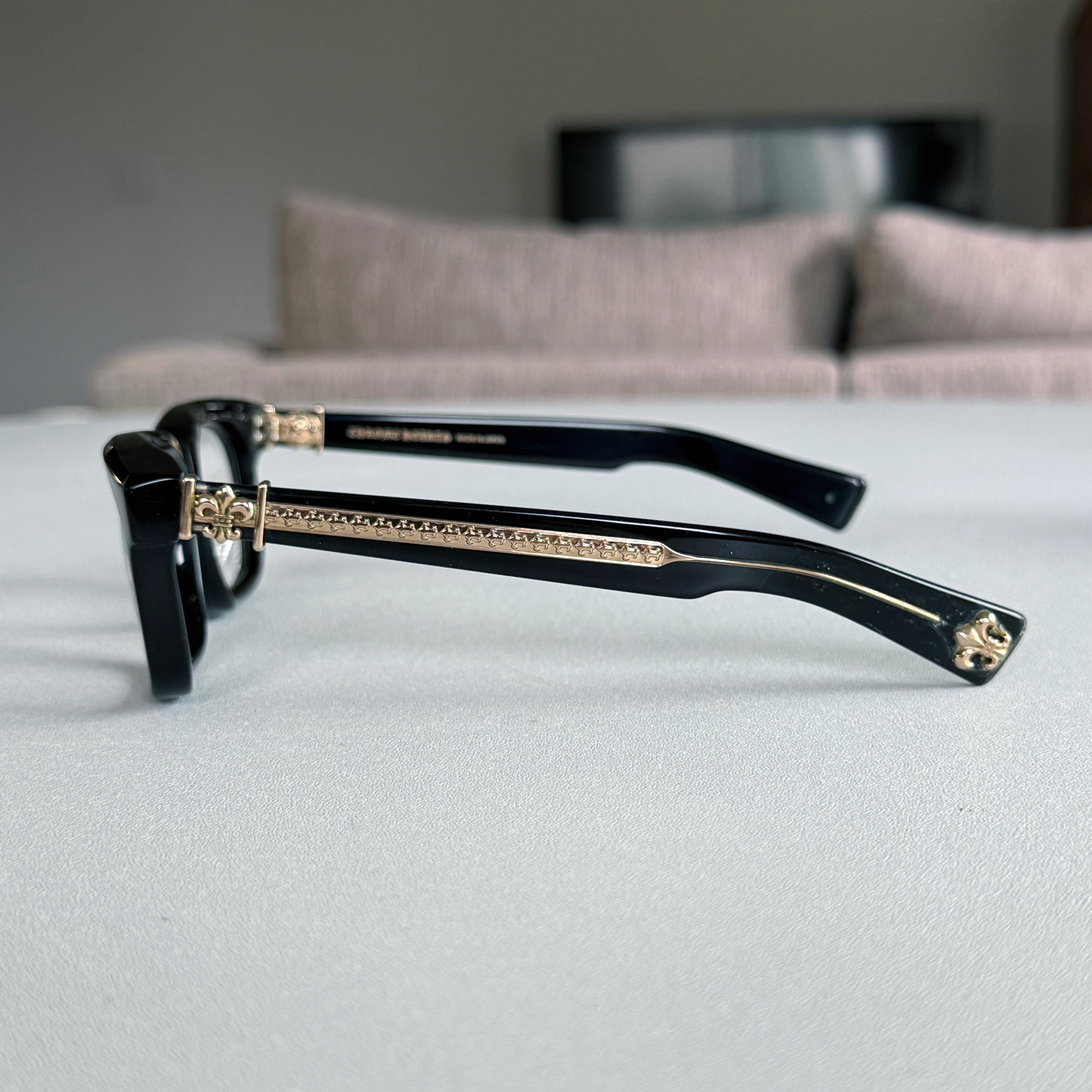 Chrome Hearts "See You In Tea" Glasses Black/Gold