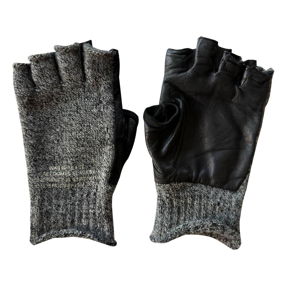 Undercover AW03 Paper Doll Hybrid "War Is Peace" Fingerless Gloves