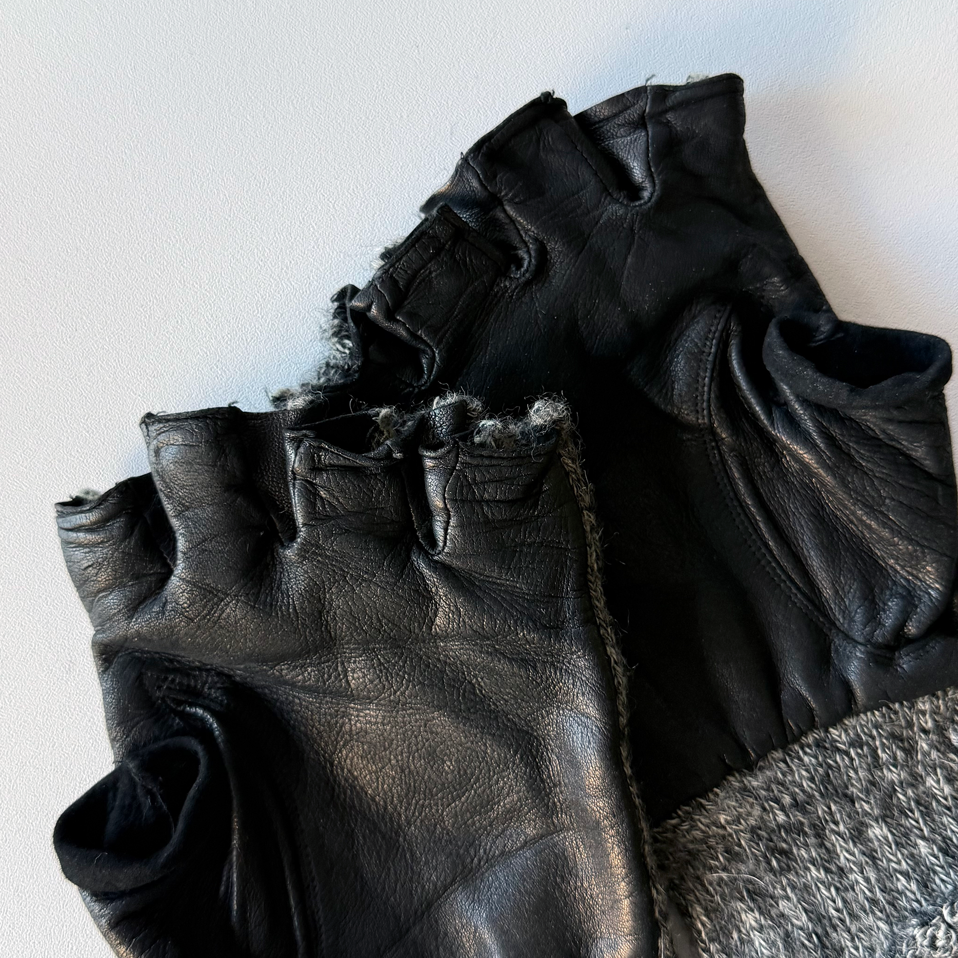 Undercover AW03 Paper Doll Hybrid "War Is Peace" Fingerless Gloves