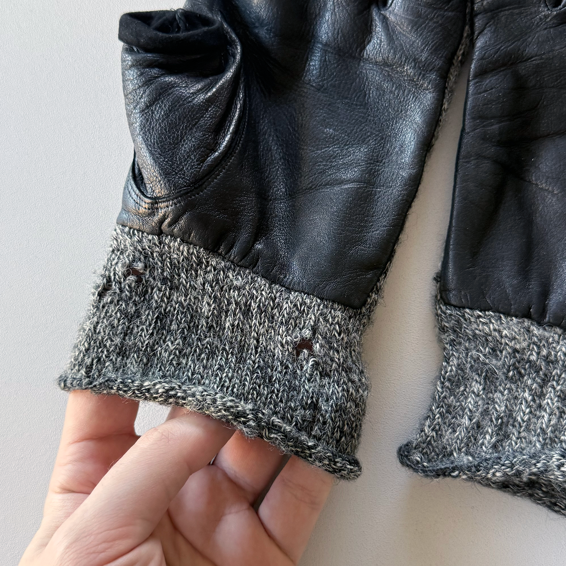 Undercover AW03 Paper Doll Hybrid "War Is Peace" Fingerless Gloves