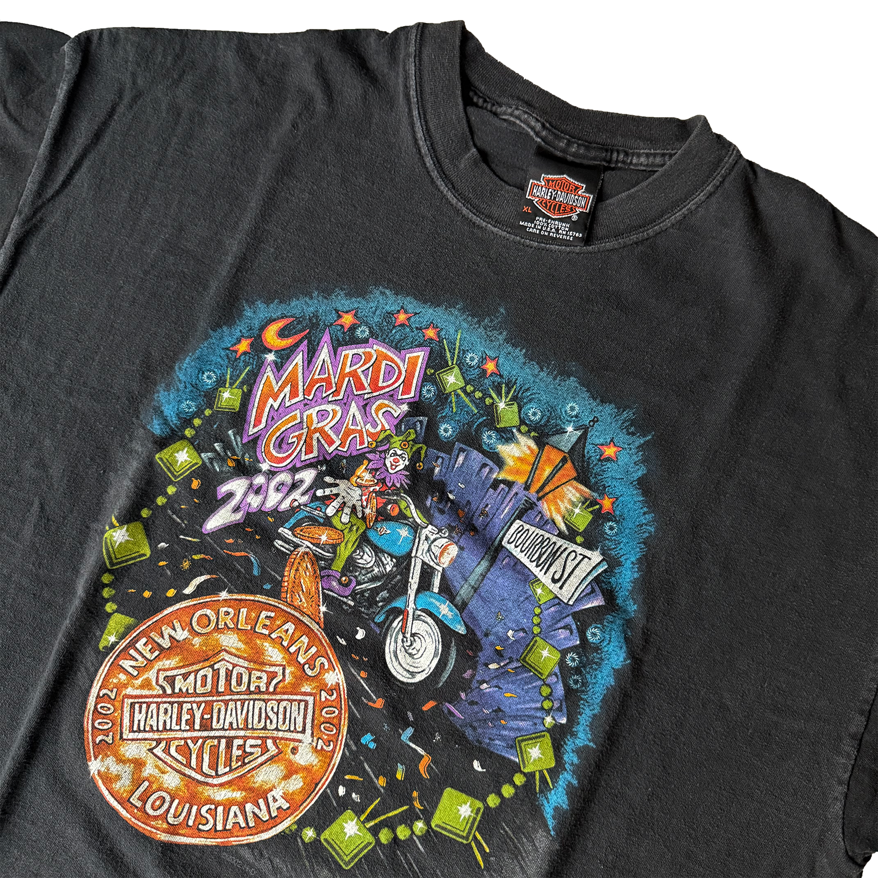 Vintage 2002 Harley Davidson New Orleans Louisiana Mardi Gras Tee