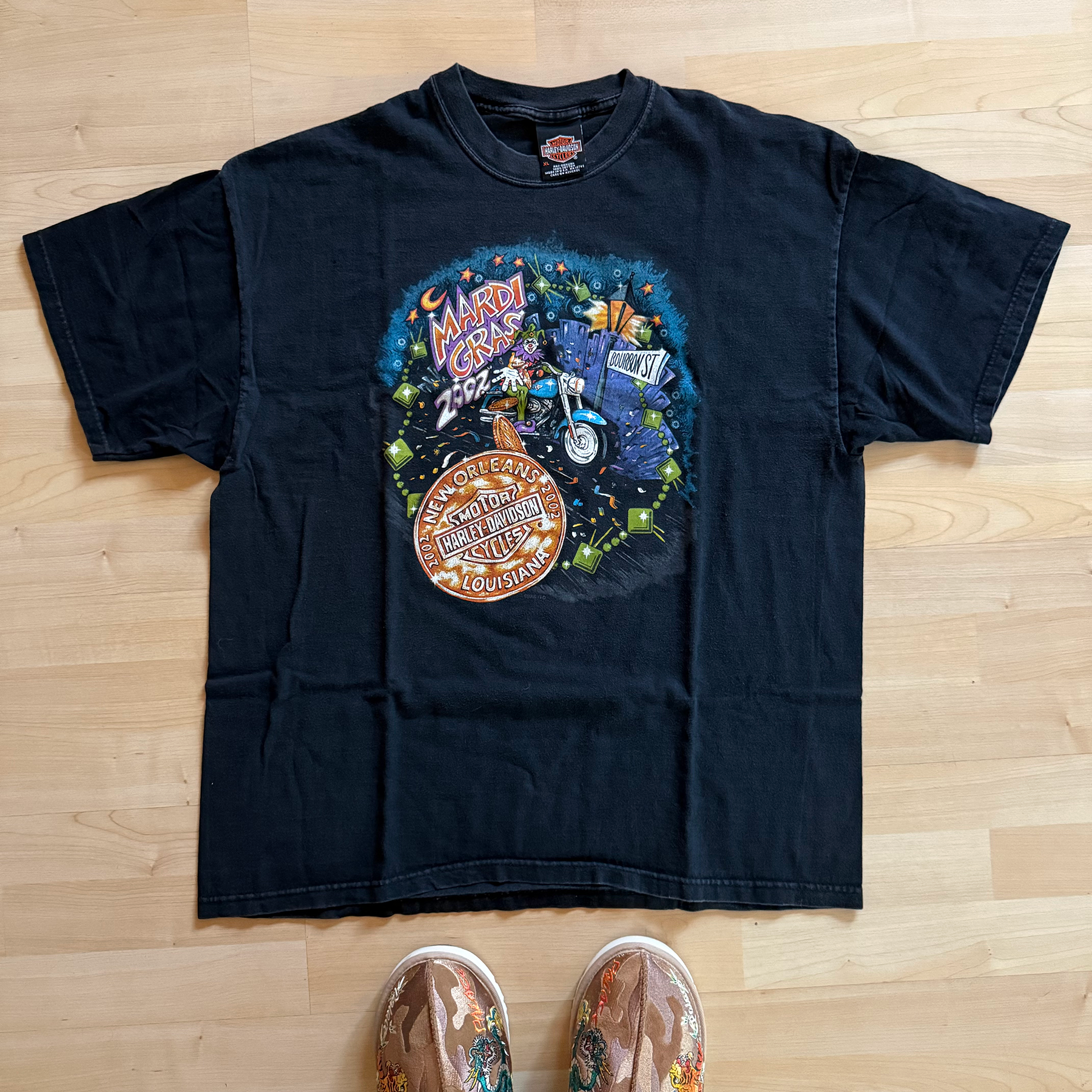 Vintage 2002 Harley Davidson New Orleans Louisiana Mardi Gras Tee