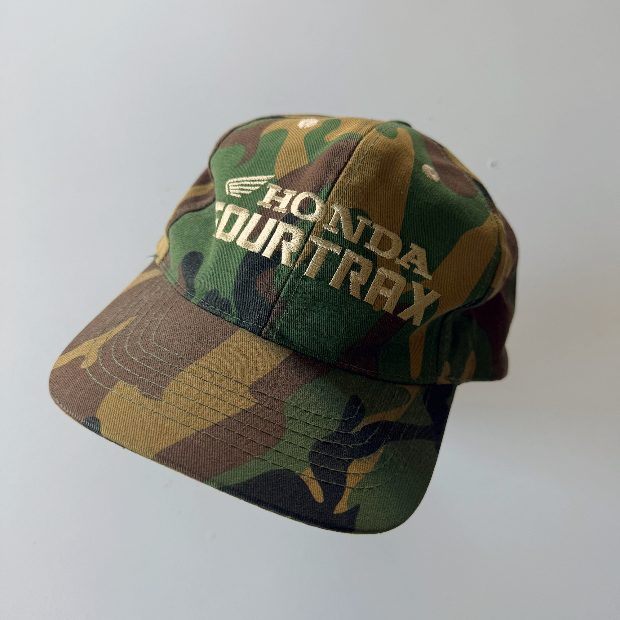 Vintage 2000s Y2K Honda FourTrax ATV Camo Hat