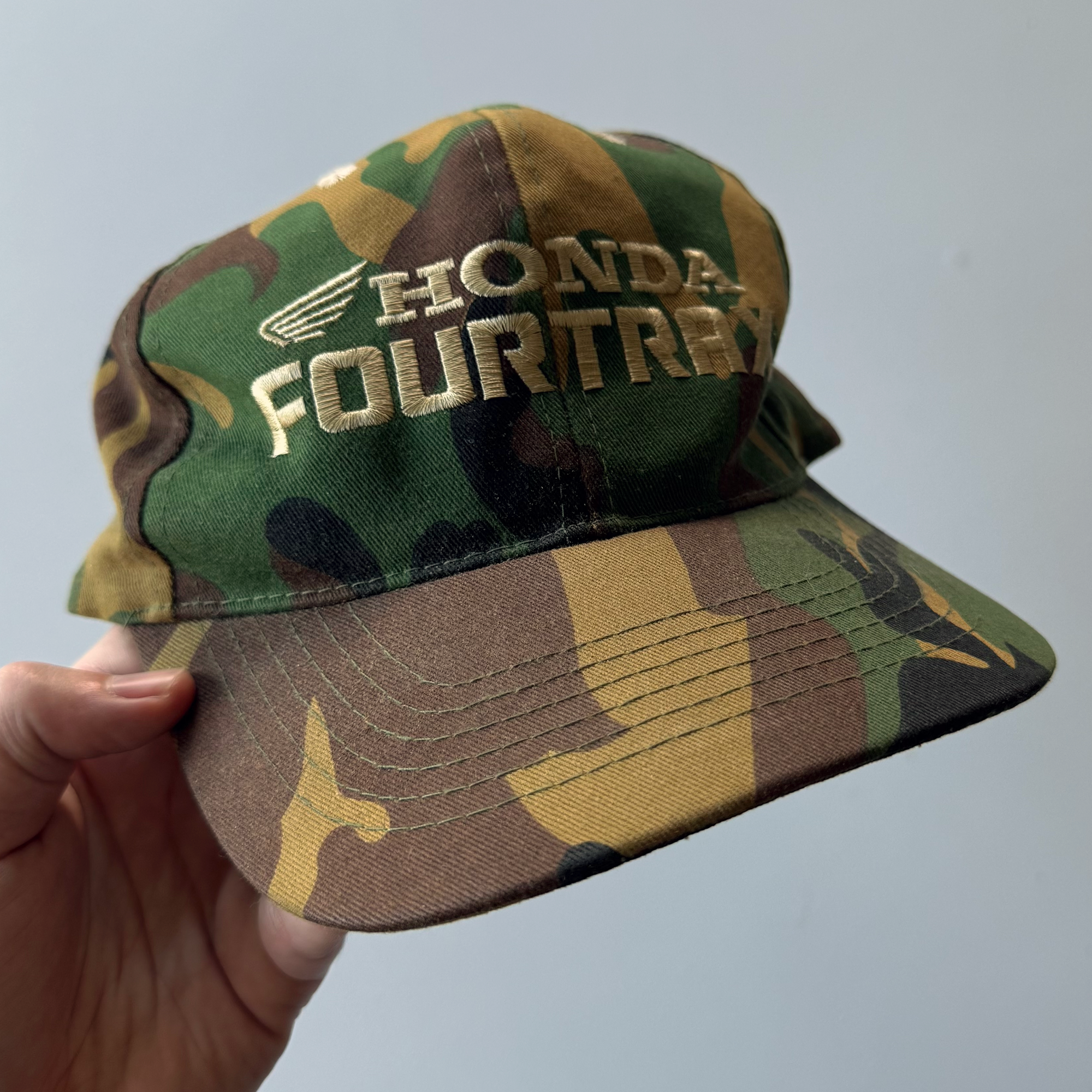 Vintage 2000s Y2K Honda FourTrax ATV Camo Hat