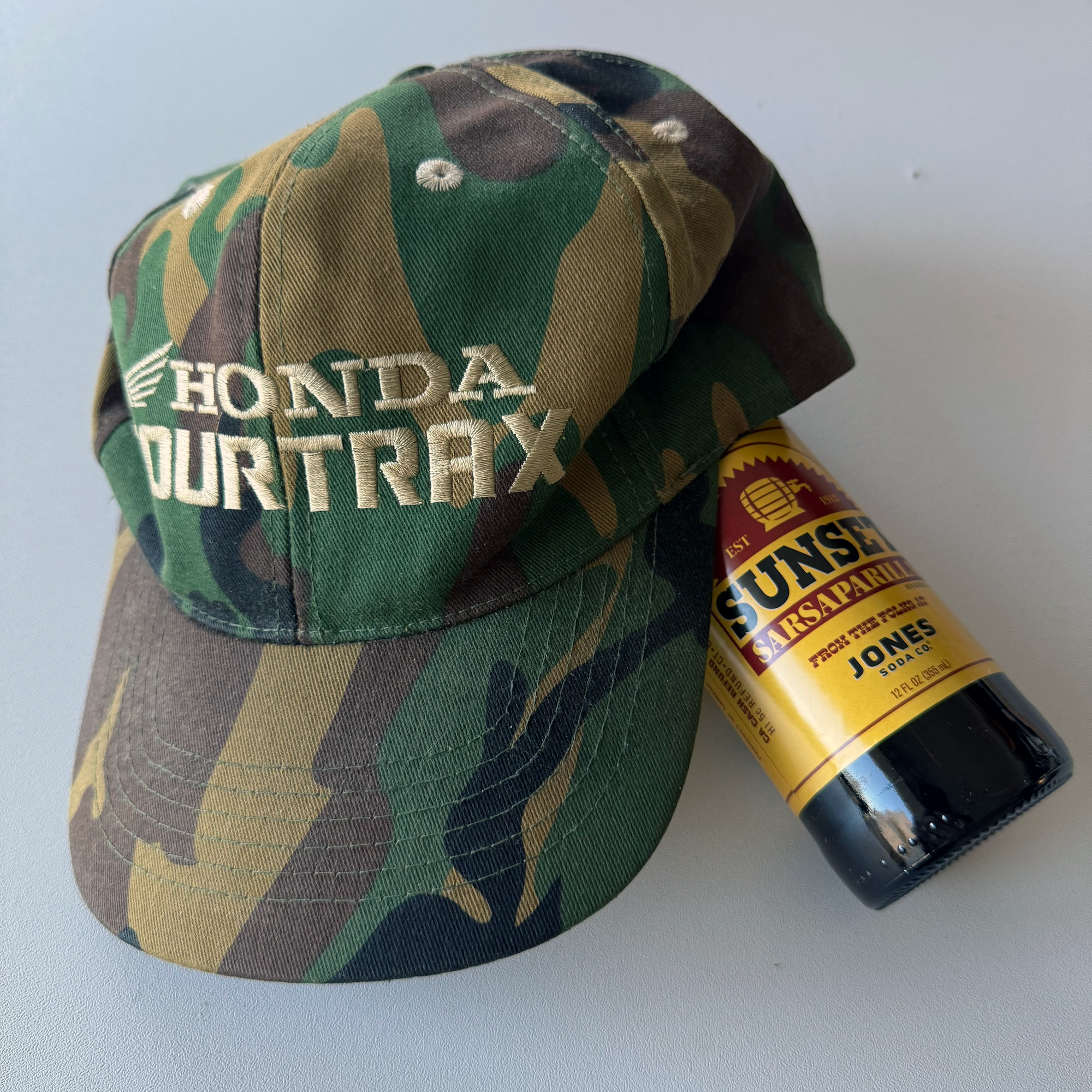 Vintage 2000s Y2K Honda FourTrax ATV Camo Hat