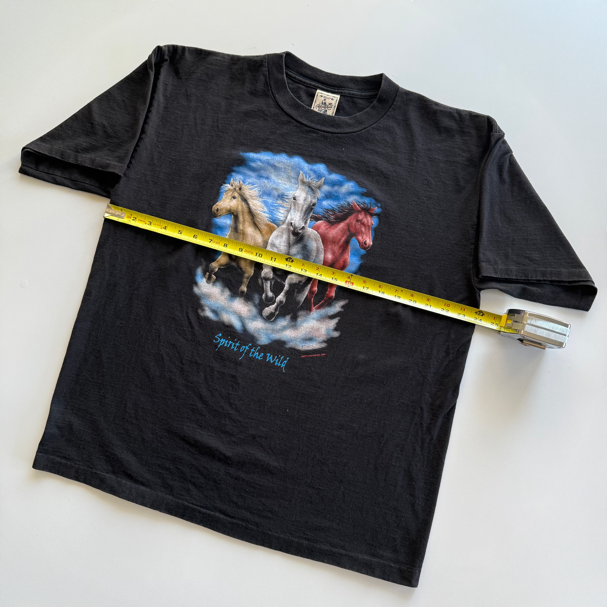 Vintage 2000 Spirit Of The Wild Horses Stallions Tee