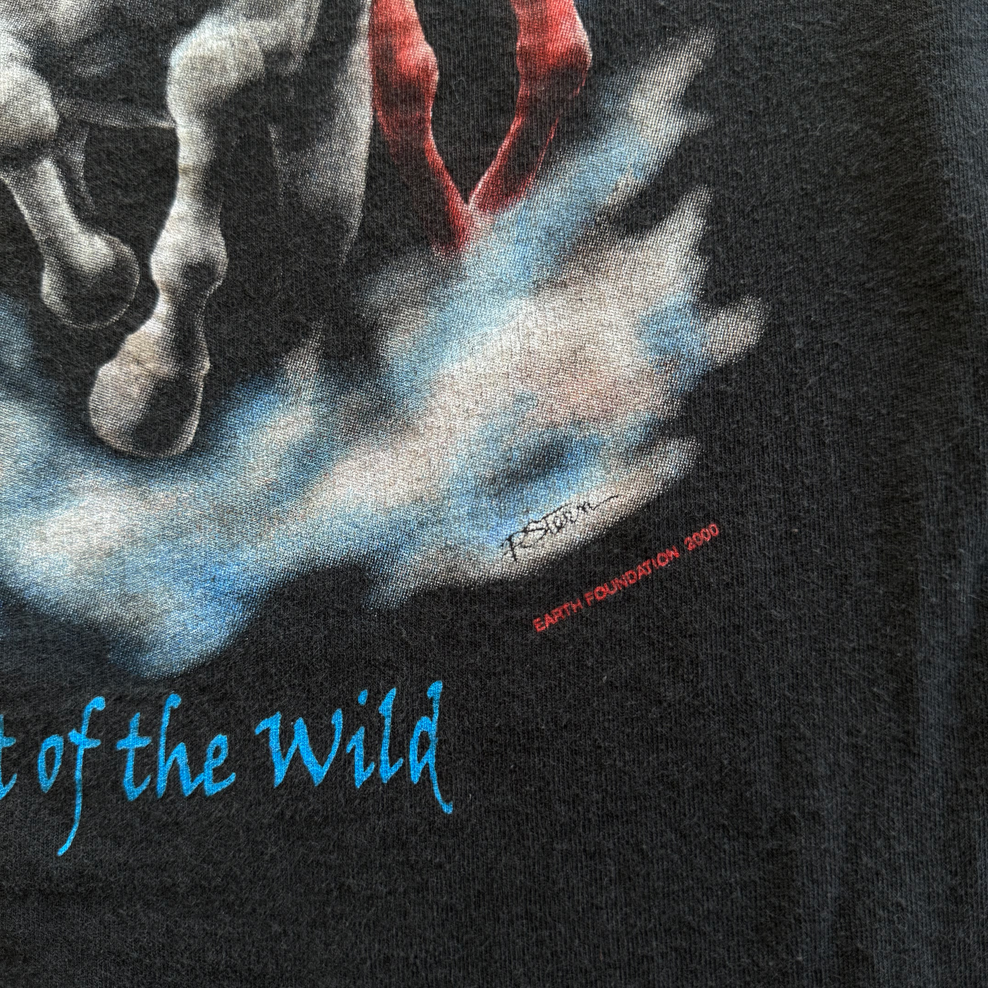 Vintage 2000 Spirit Of The Wild Horses Stallions Tee