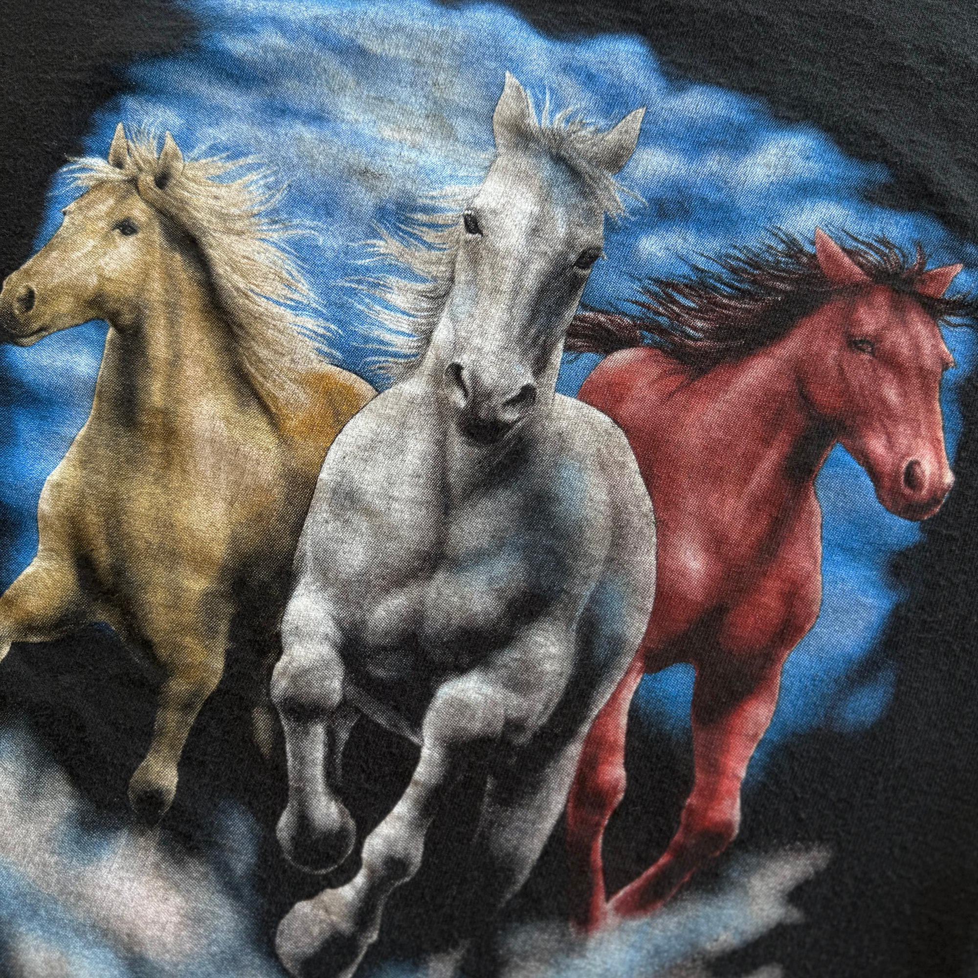 Vintage 2000 Spirit Of The Wild Horses Stallions Tee