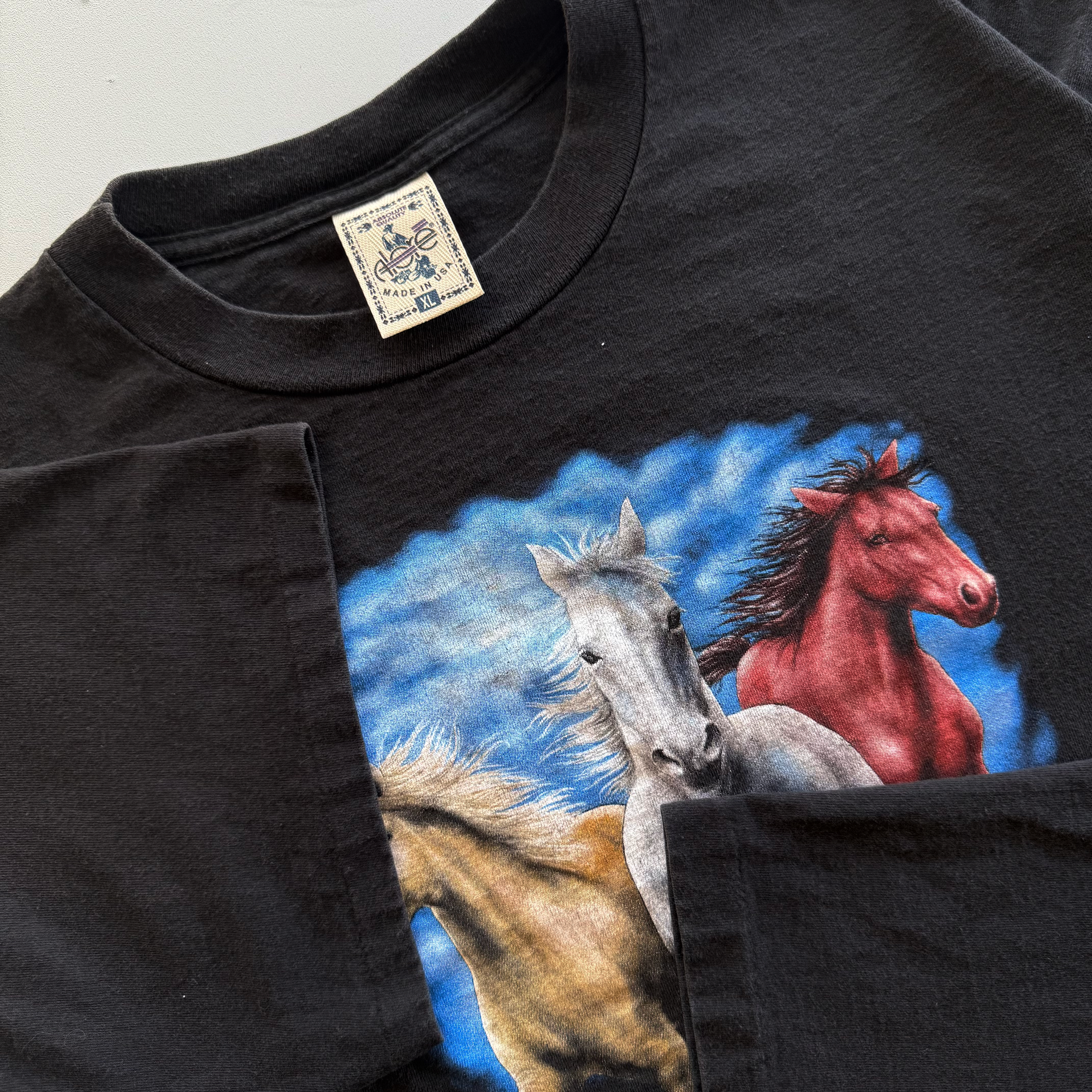 Vintage 2000 Spirit Of The Wild Horses Stallions Tee