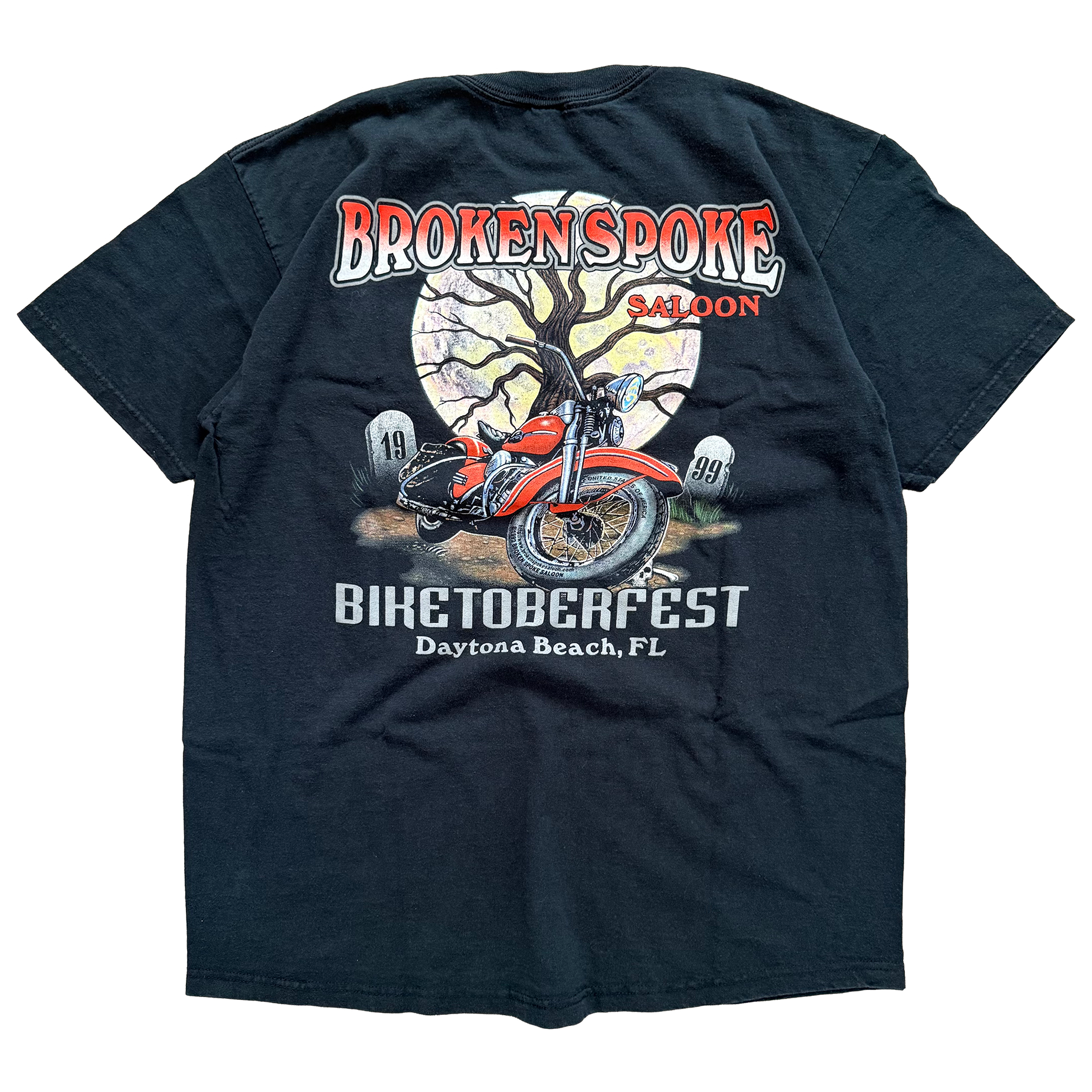 Vintage 1999 Biketoberfest Halloween Broken Spoke Saloon Tee