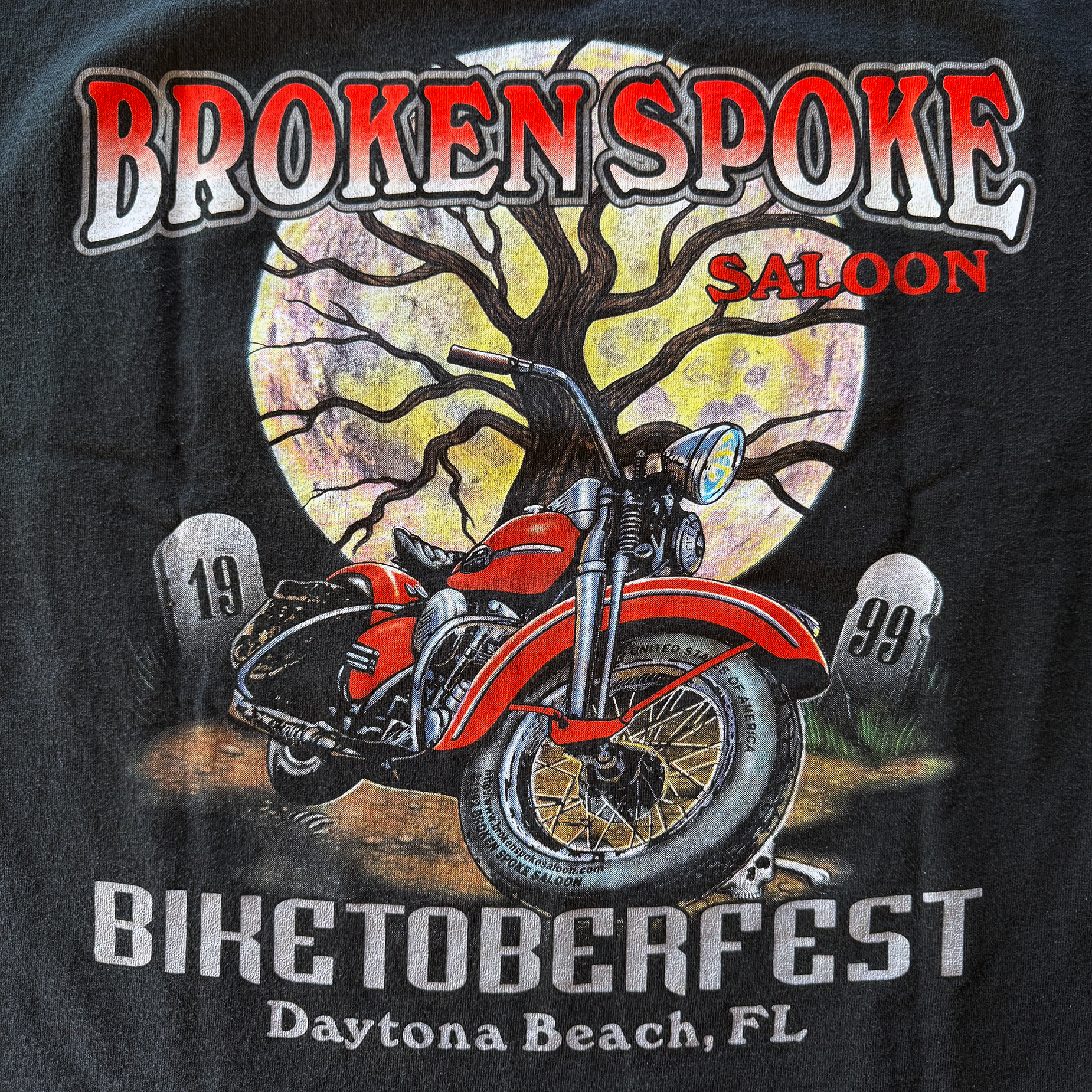Vintage 1999 Biketoberfest Halloween Broken Spoke Saloon Tee