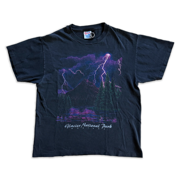 Vintage 1993 Glacier National Park Lightning Nature Tee