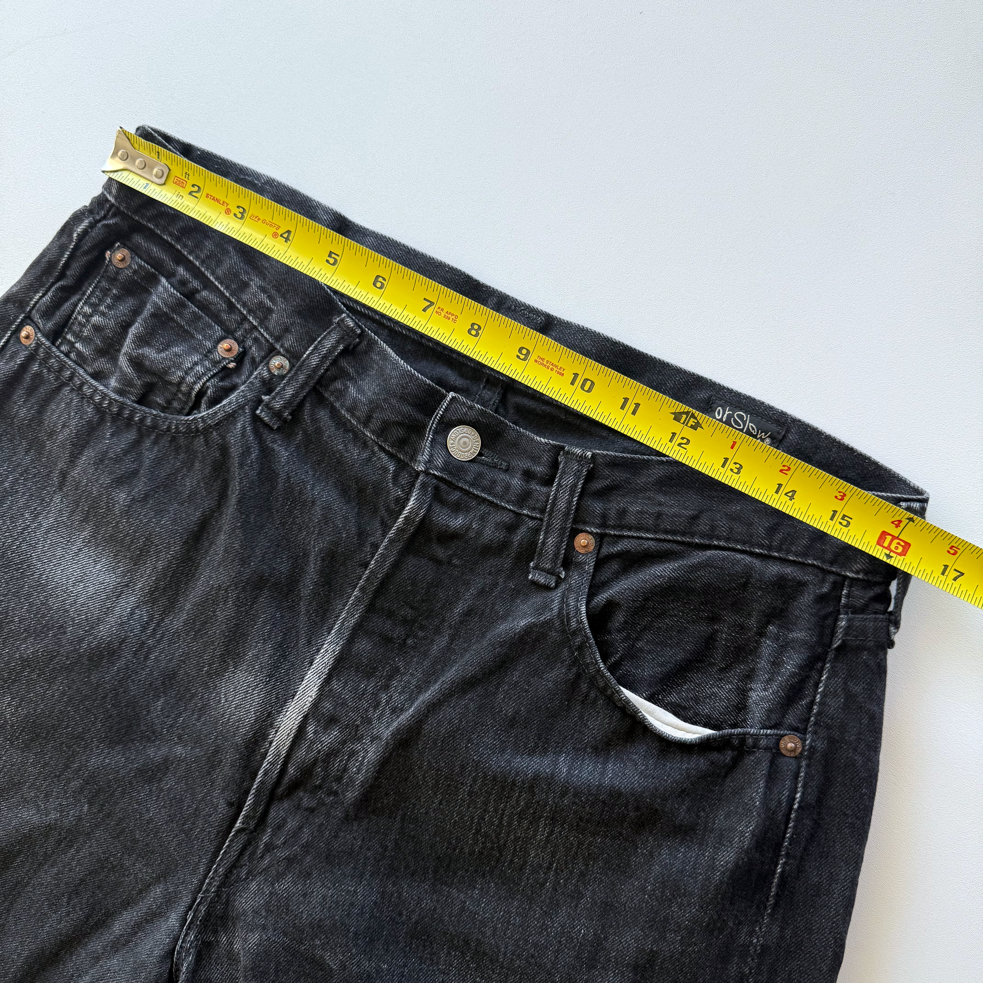 Orslow x Blue Owl 105 Black Stone Wash Selvedge Denim