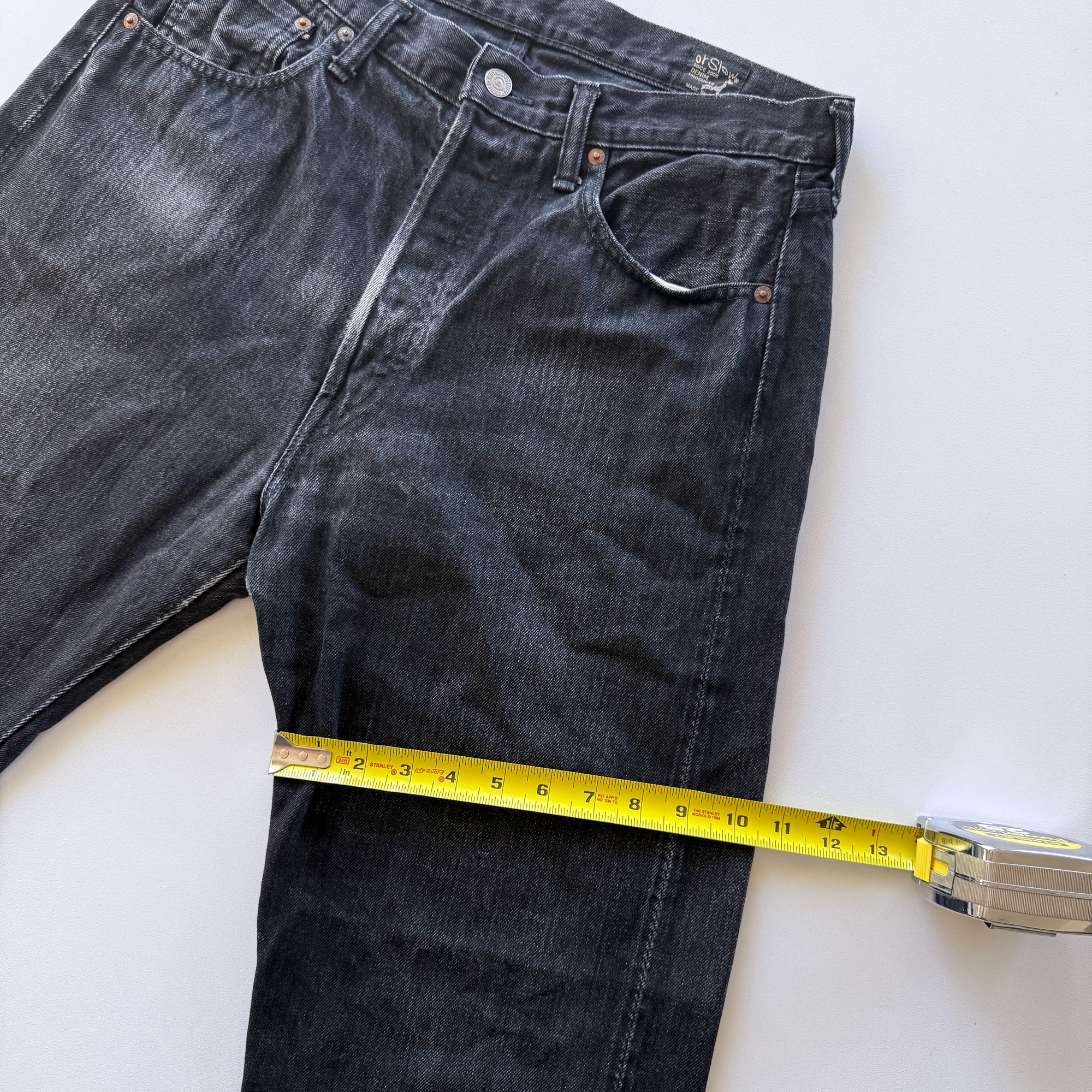 Orslow x Blue Owl 105 Black Stone Wash Selvedge Denim