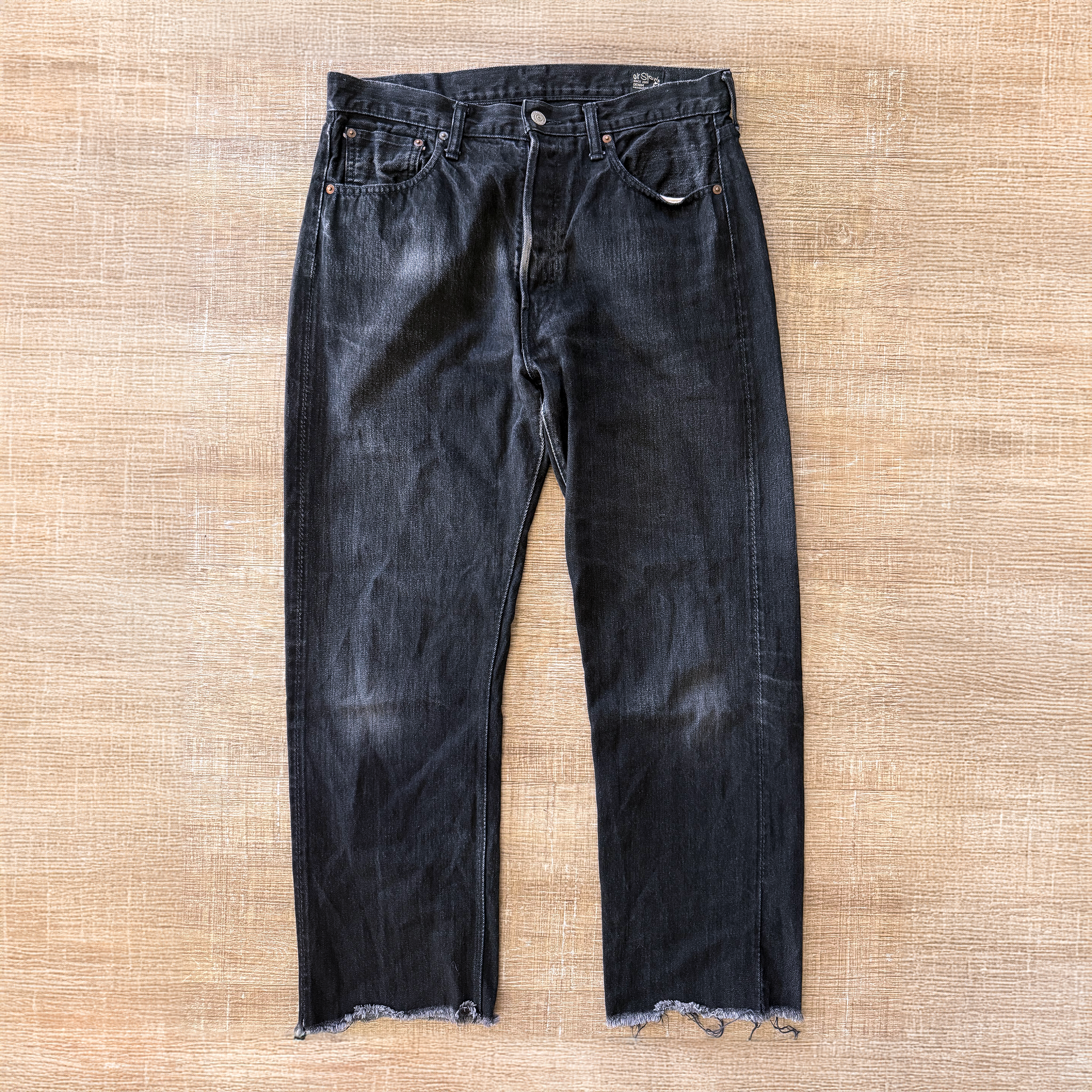 Orslow x Blue Owl 105 Black Stone Wash Selvedge Denim