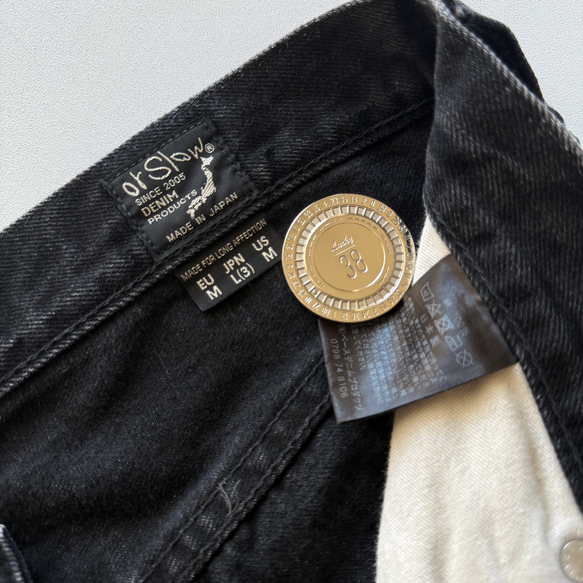 Orslow x Blue Owl 105 Black Stone Wash Selvedge Denim