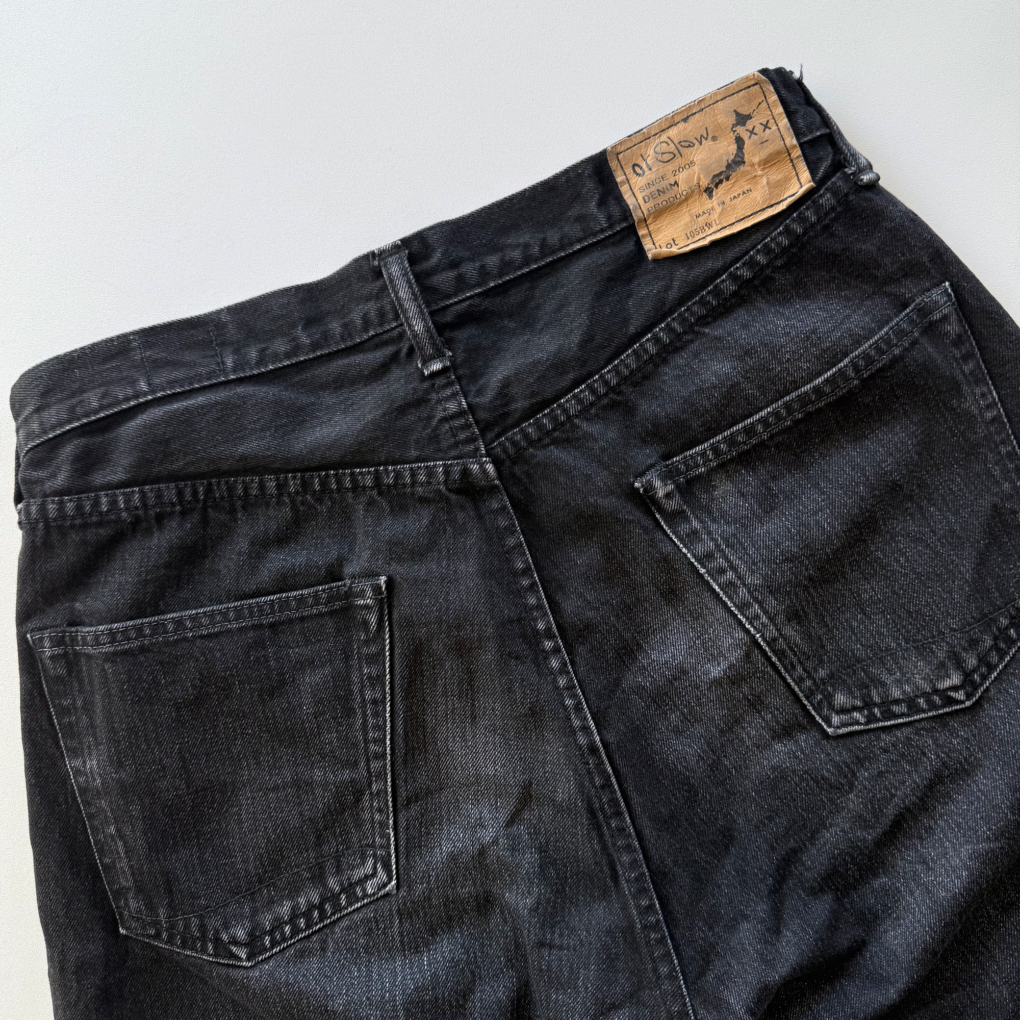 Orslow x Blue Owl 105 Black Stone Wash Selvedge Denim