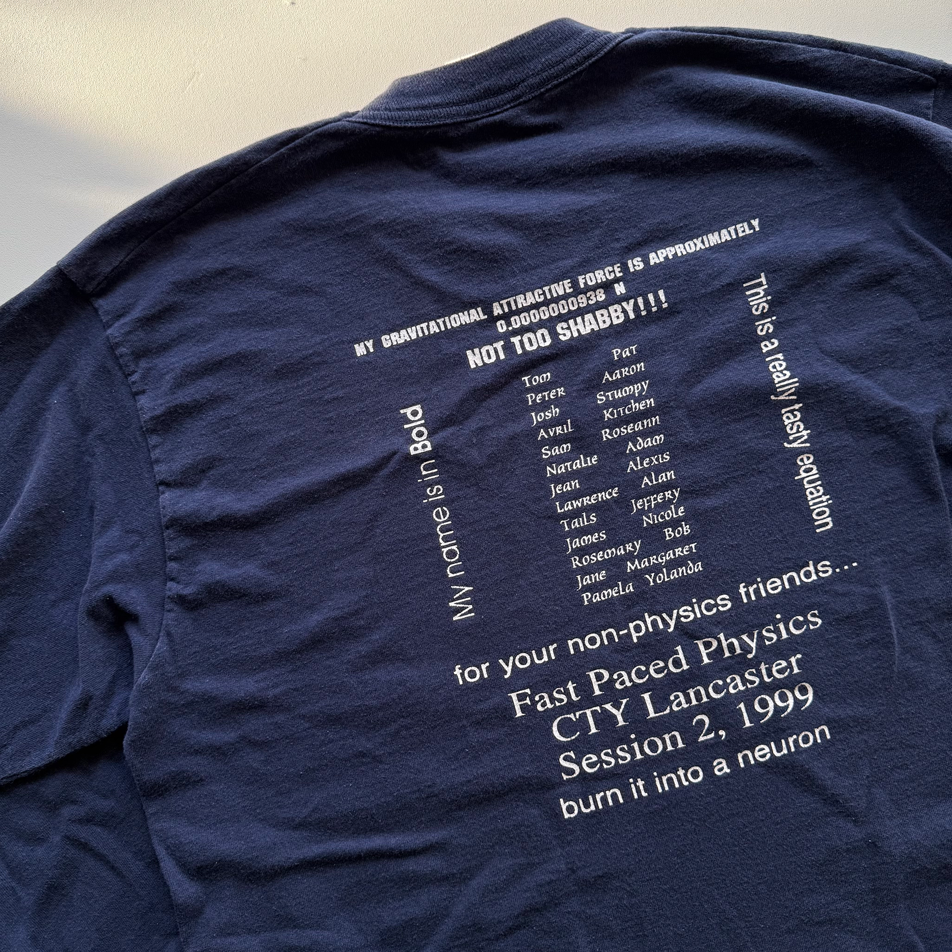 Vintage 1999 Trust The Physics Meditation L/S Tee