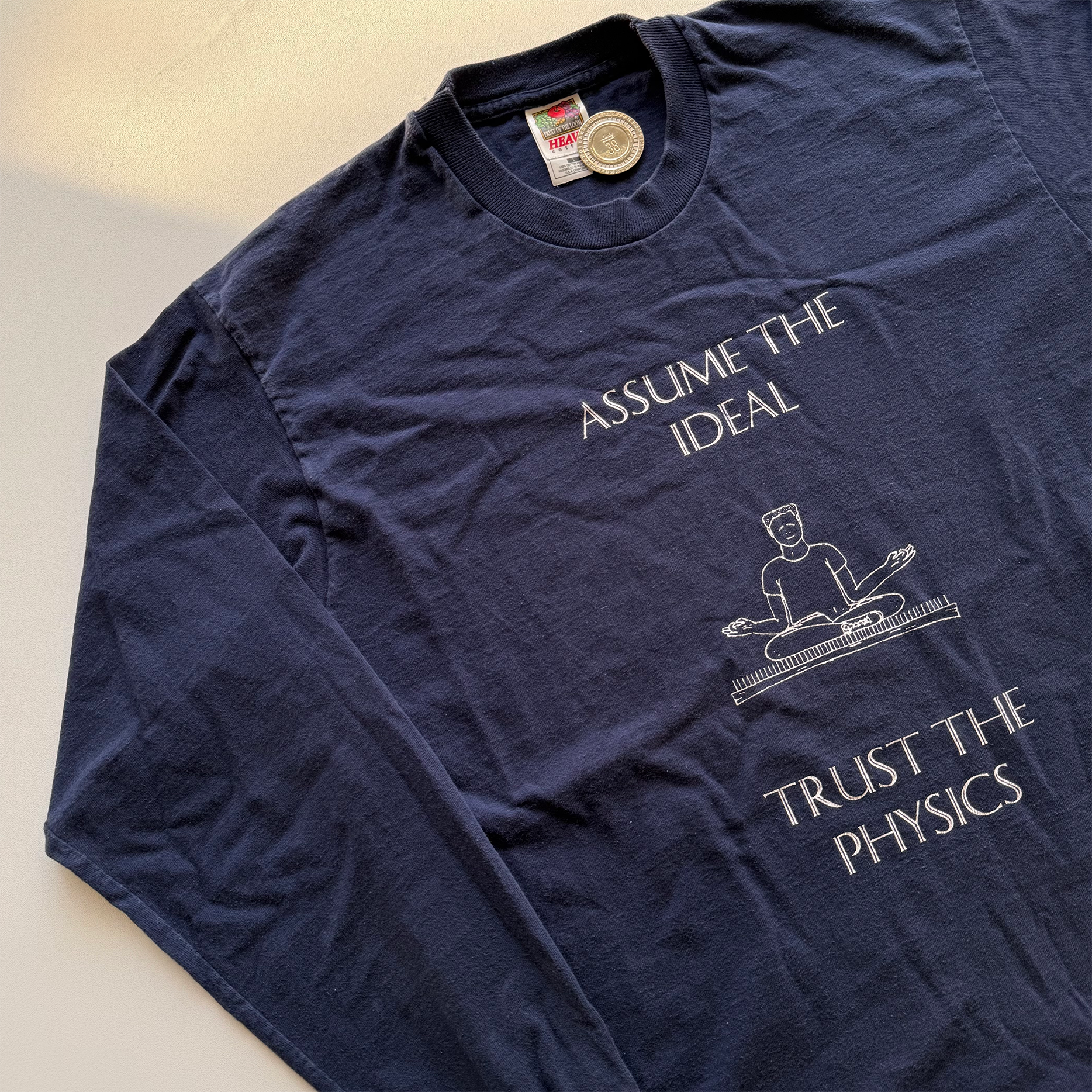 Vintage 1999 Trust The Physics Meditation L/S Tee