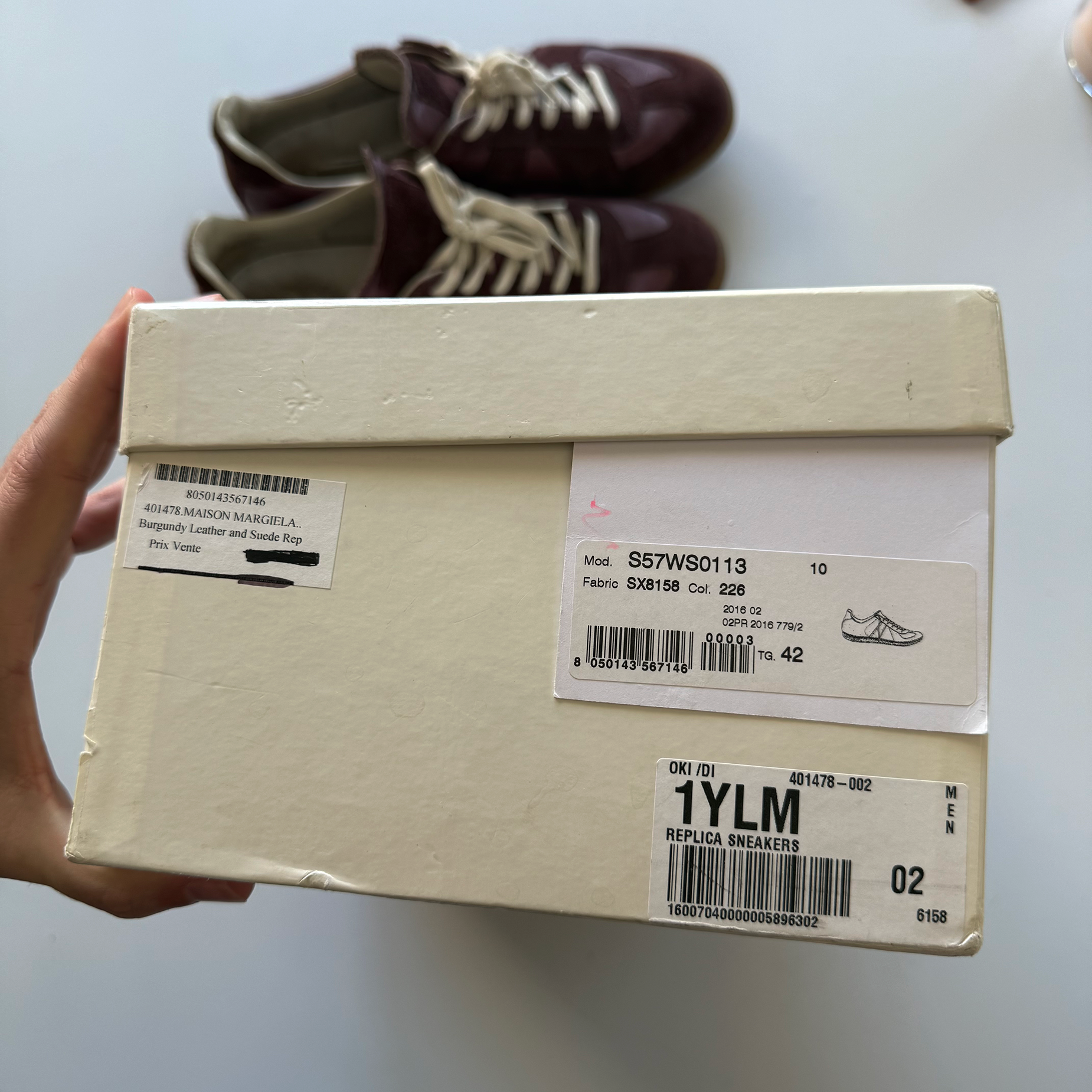 Maison Margiela 2016 Bordeaux GATs (EU 42)