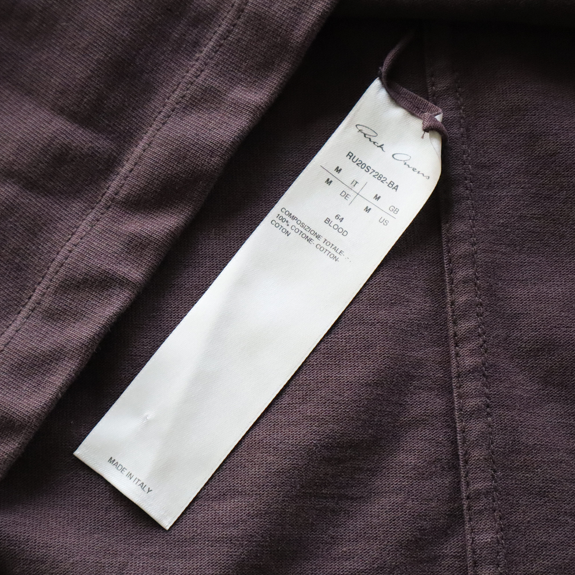 Rick Owens | SS20 TECUATL | Oversized Blood Tee Shirt