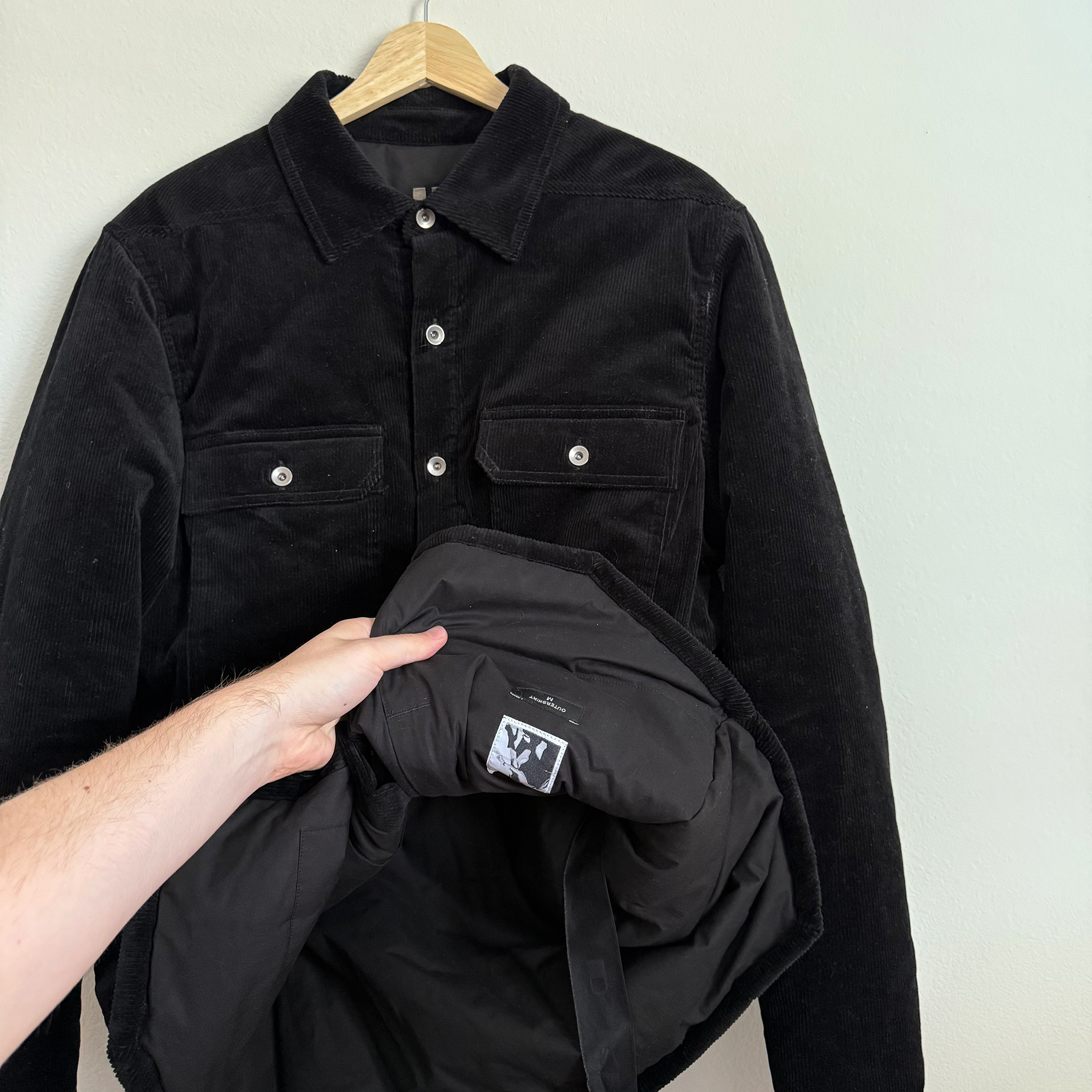 Rick Owens DRKSHDW FW22 Padded Corduroy Outershirt ($1755)