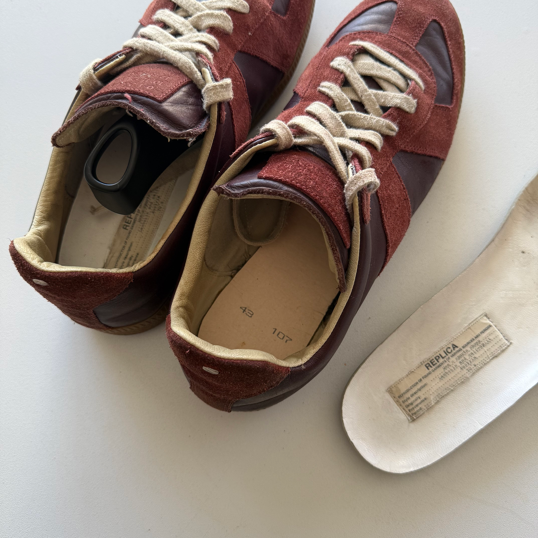 Maison Margiela Burgundy GATs (EU 43)