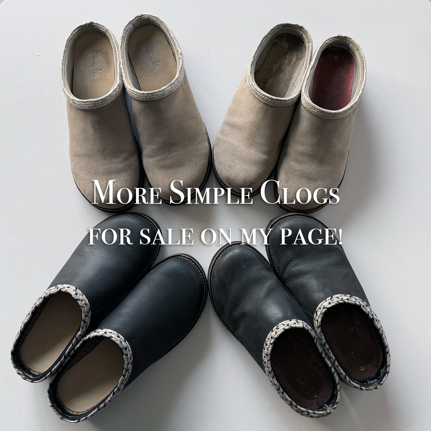 Simple Shoes Original Clog Suede Stone Grey (Size 9)