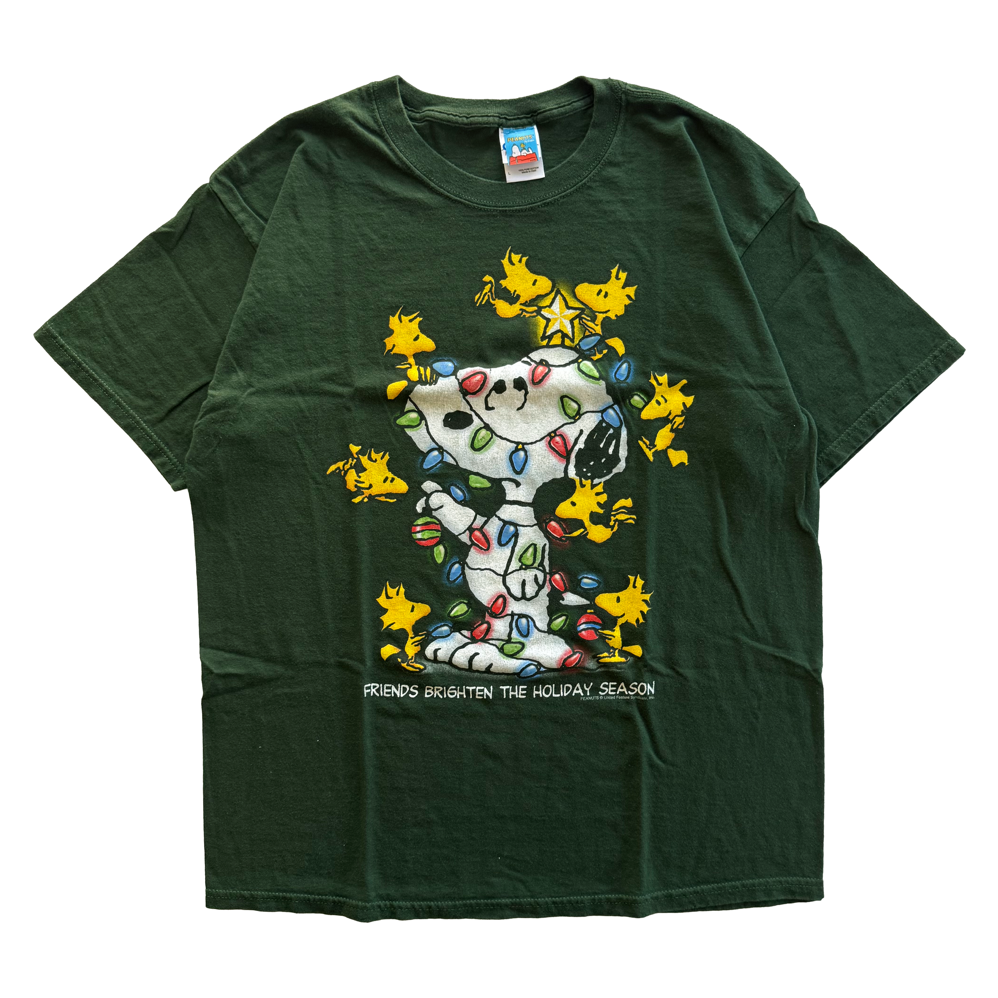 Vintage 2000s Y2K Peanuts Snoopy Woodstock Christmas Tee