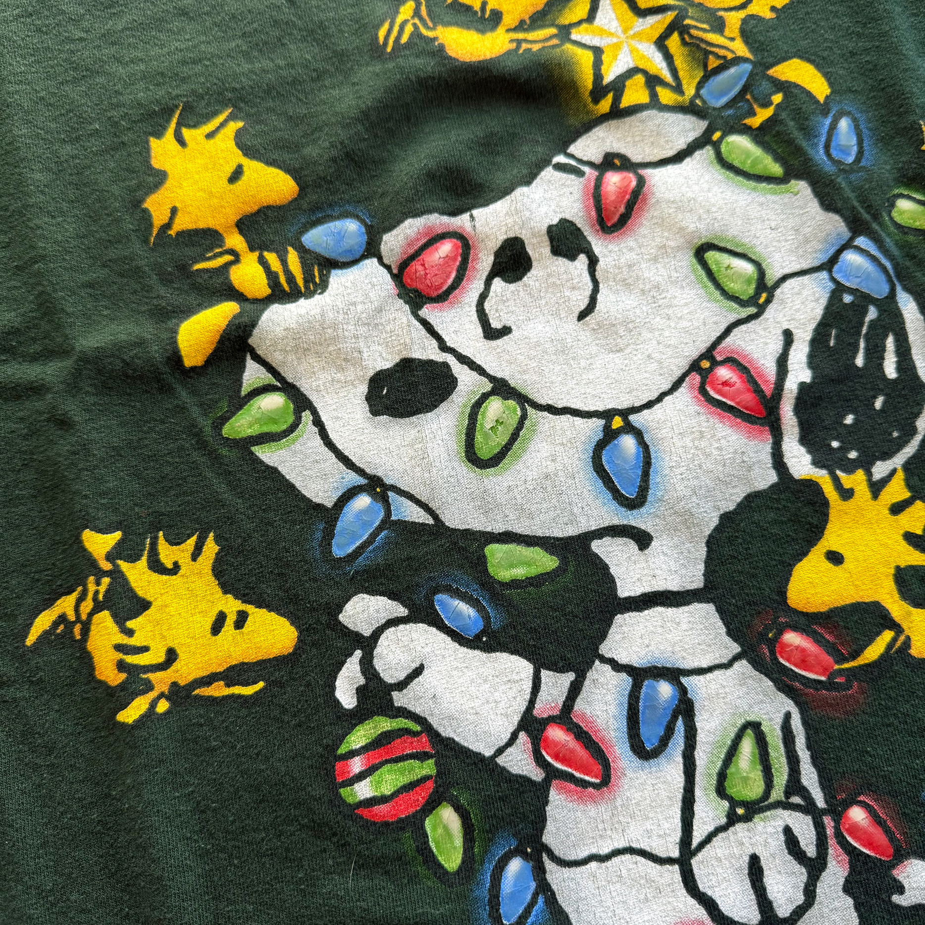 Vintage 2000s Y2K Peanuts Snoopy Woodstock Christmas Tee