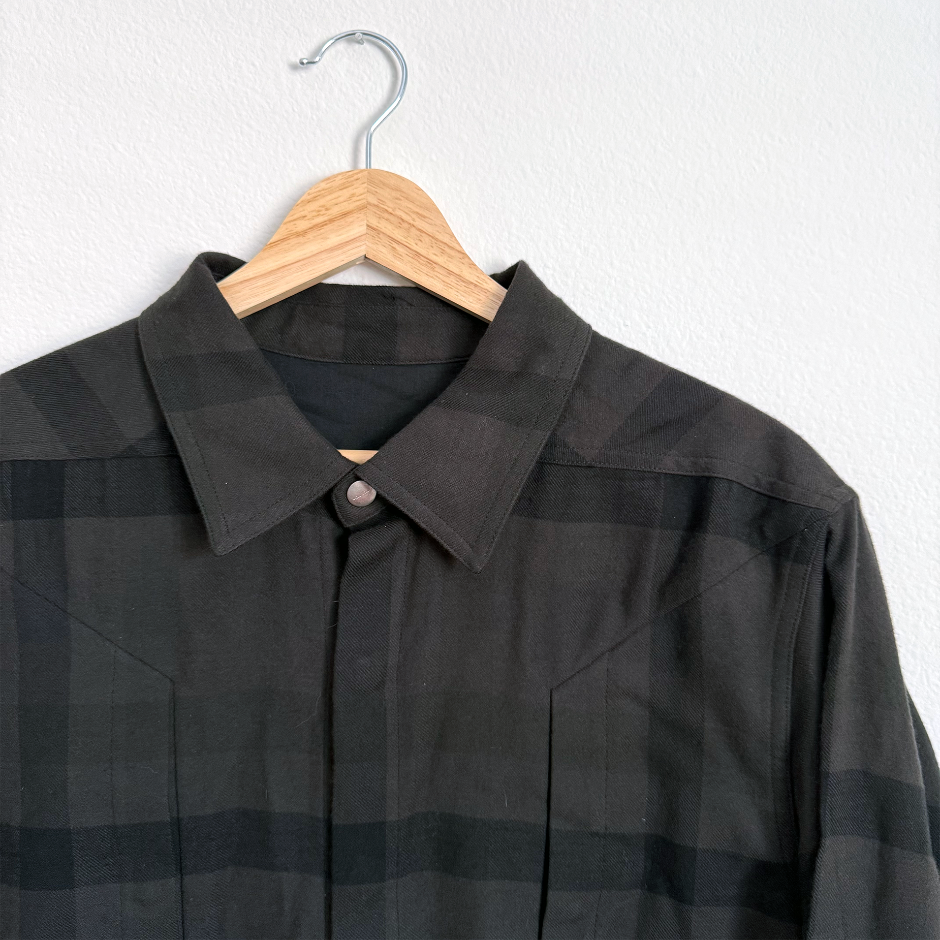 Rick Owens FW22 Strobe Checked Brushed Overshirt ($2625)