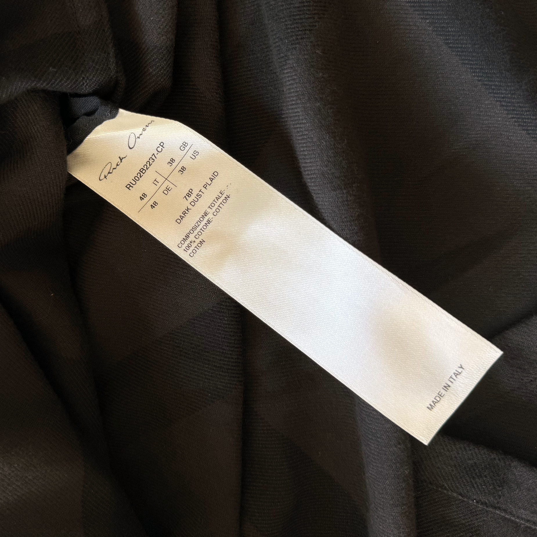 Rick Owens FW22 Strobe Checked Brushed Overshirt ($2625)