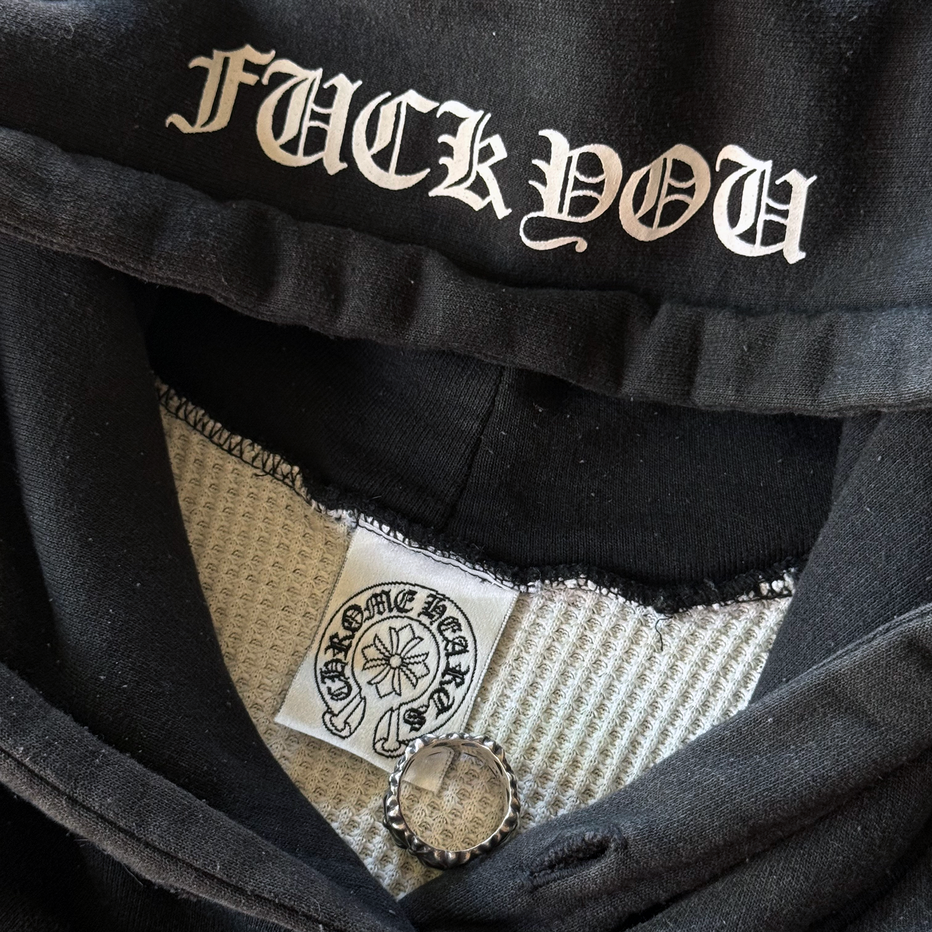 Chrome Hearts Vintage Horseshoe Thermal Sweatshirt Hoodie