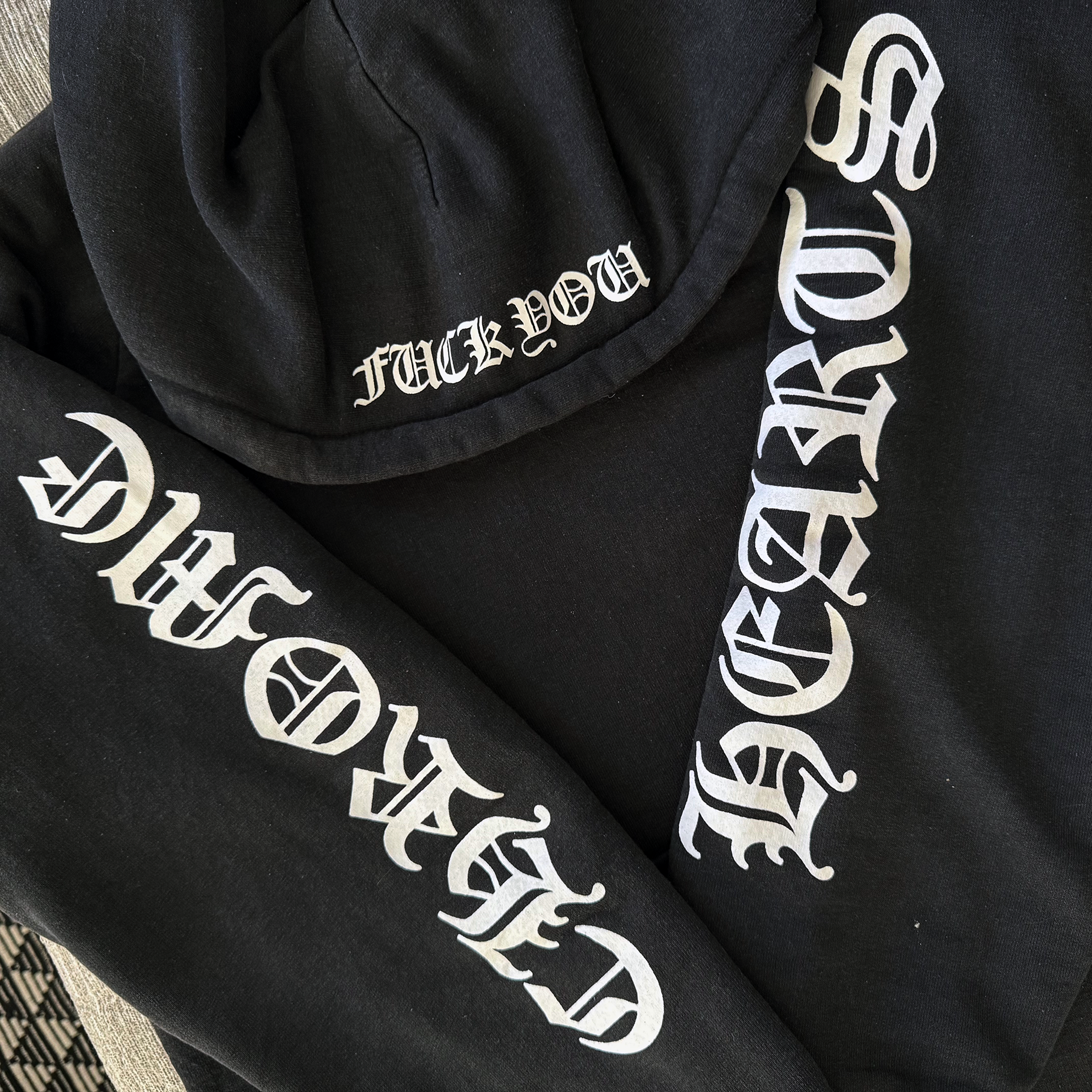 Chrome Hearts Vintage Horseshoe Thermal Sweatshirt Hoodie