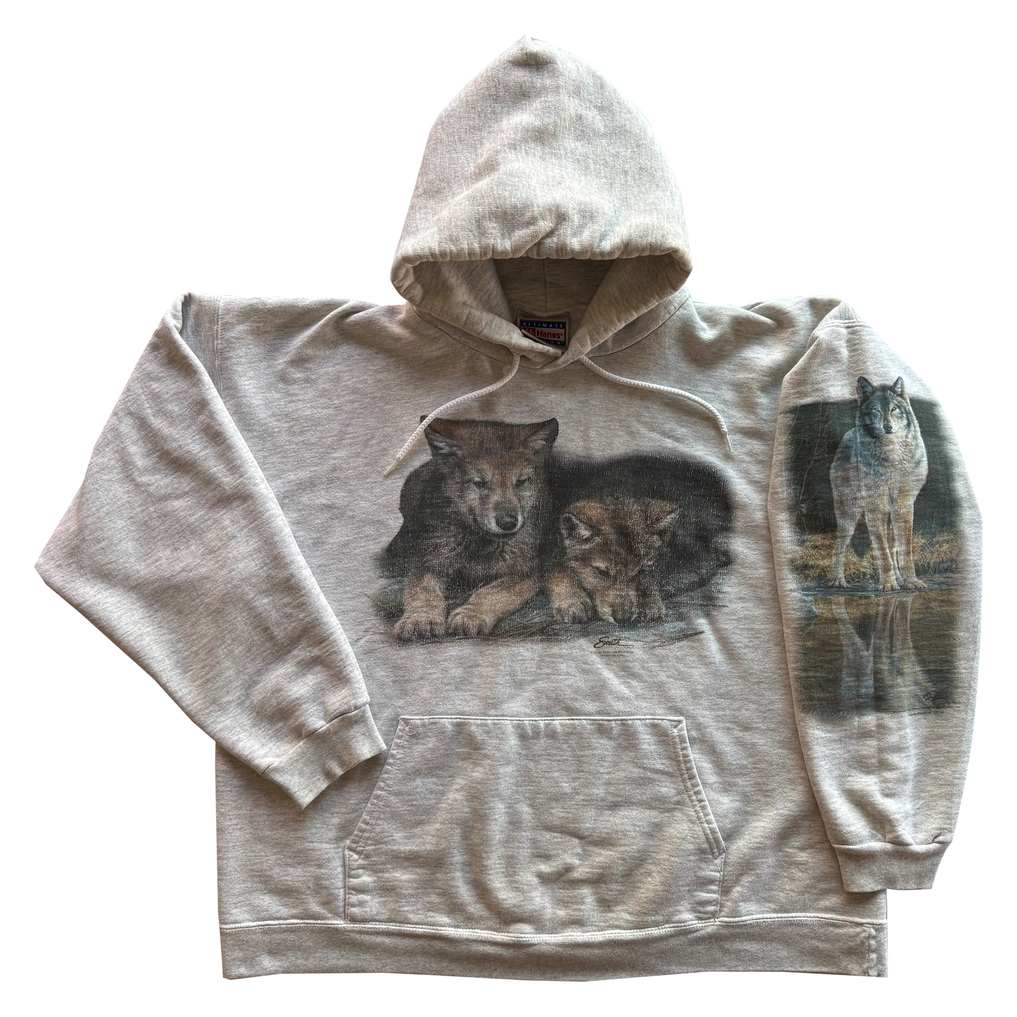Vintage 1990s Impulse Wear Wolf Hoodie
