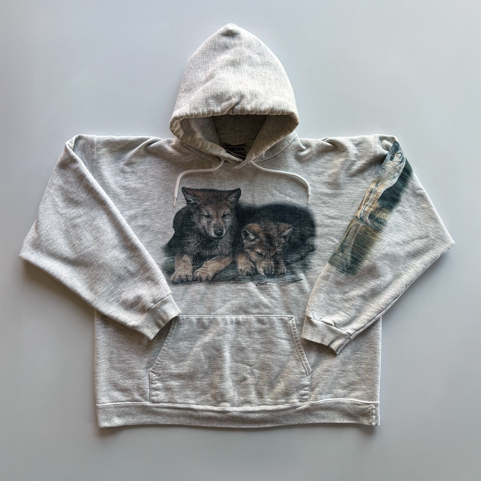 Vintage 1990s Impulse Wear Wolf Hoodie